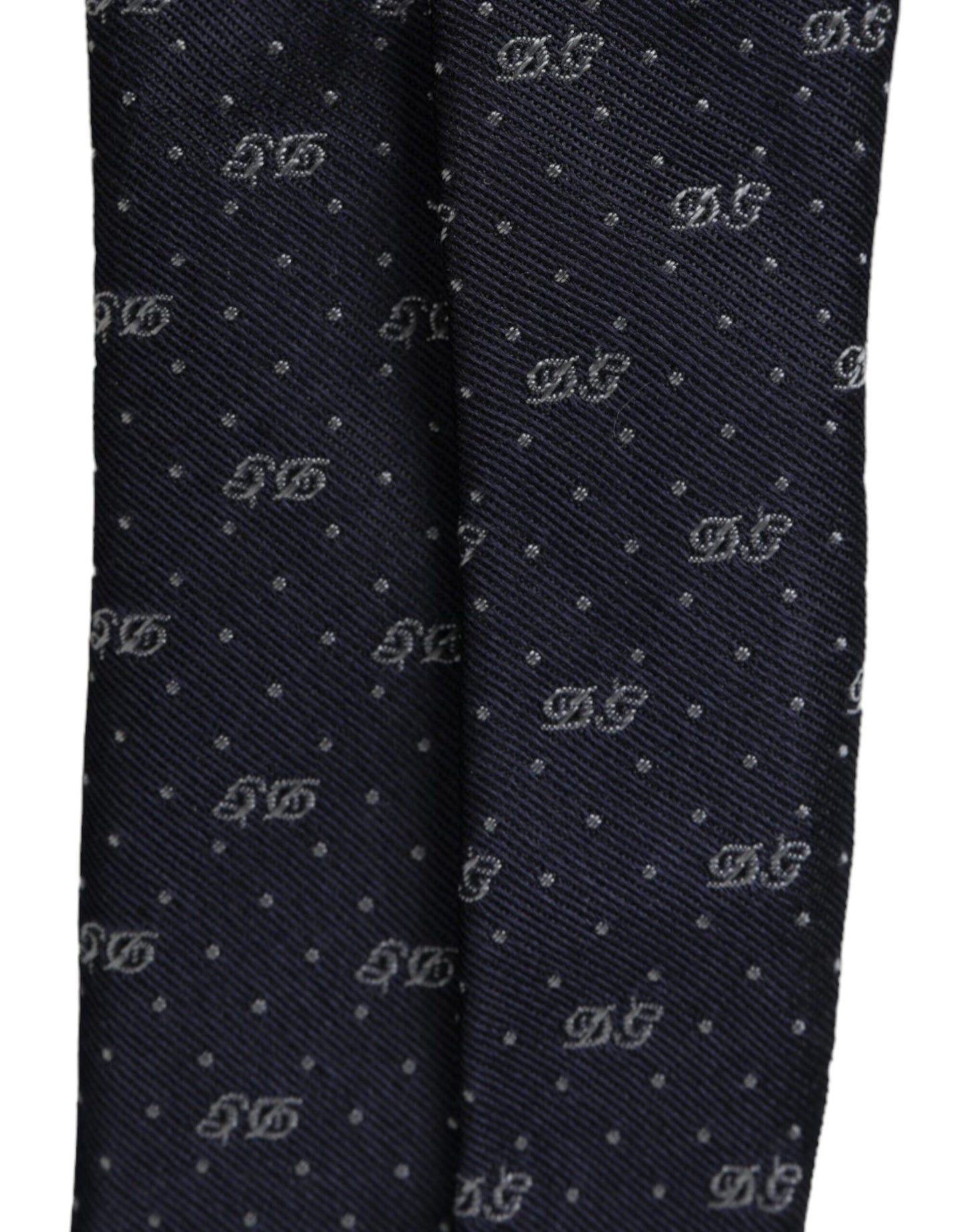 Blue DG Logo 100% Silk Adjustable Tie