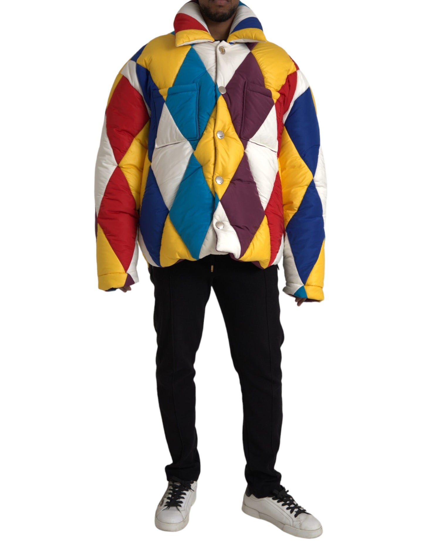 Chaqueta acolchada cortavientos multicolor Dolce &amp; Gabbana para hombre