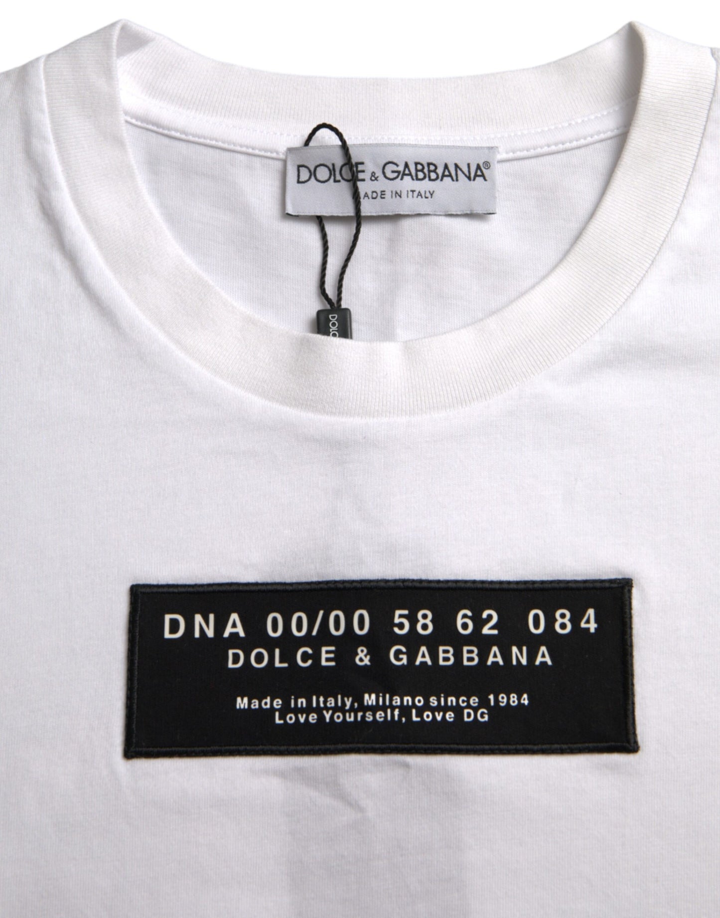 Camiseta informal de algodón blanca con apliques DG de Dolce &amp; Gabbana para hombre