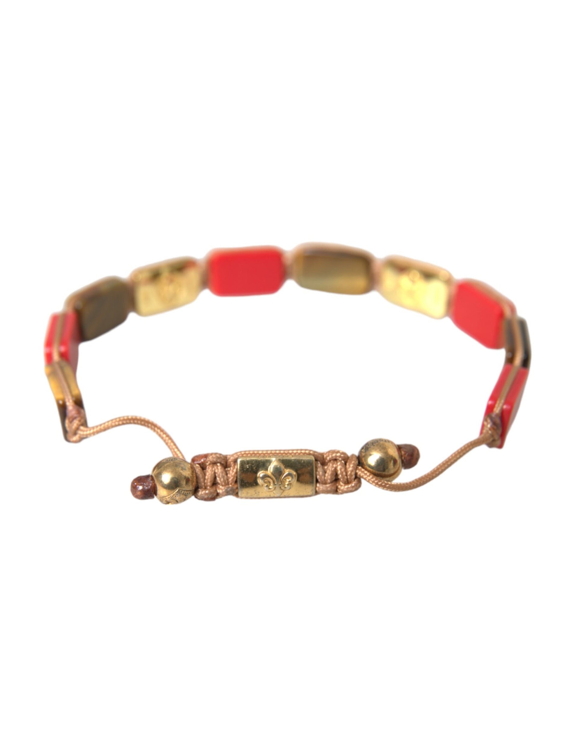 Pulsera Nialaya CZ de ojo de tigre y coral rojo en plata 925 para hombre