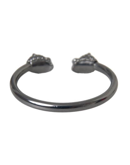 Pulsera brazalete con león de rodio negro Nialaya para mujer