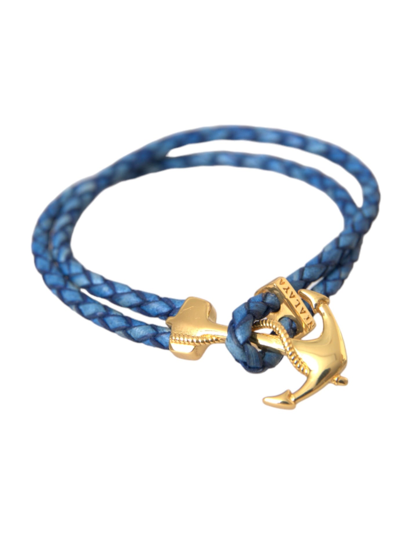 Pulsera con dije de ancla de oro azul Nialaya en plata 925 para hombre