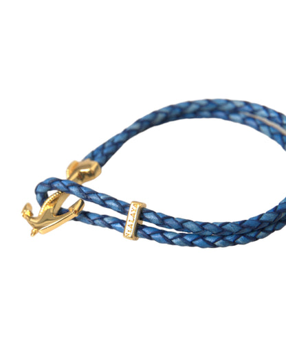 Pulsera con dije de ancla de oro azul Nialaya en plata 925 para hombre