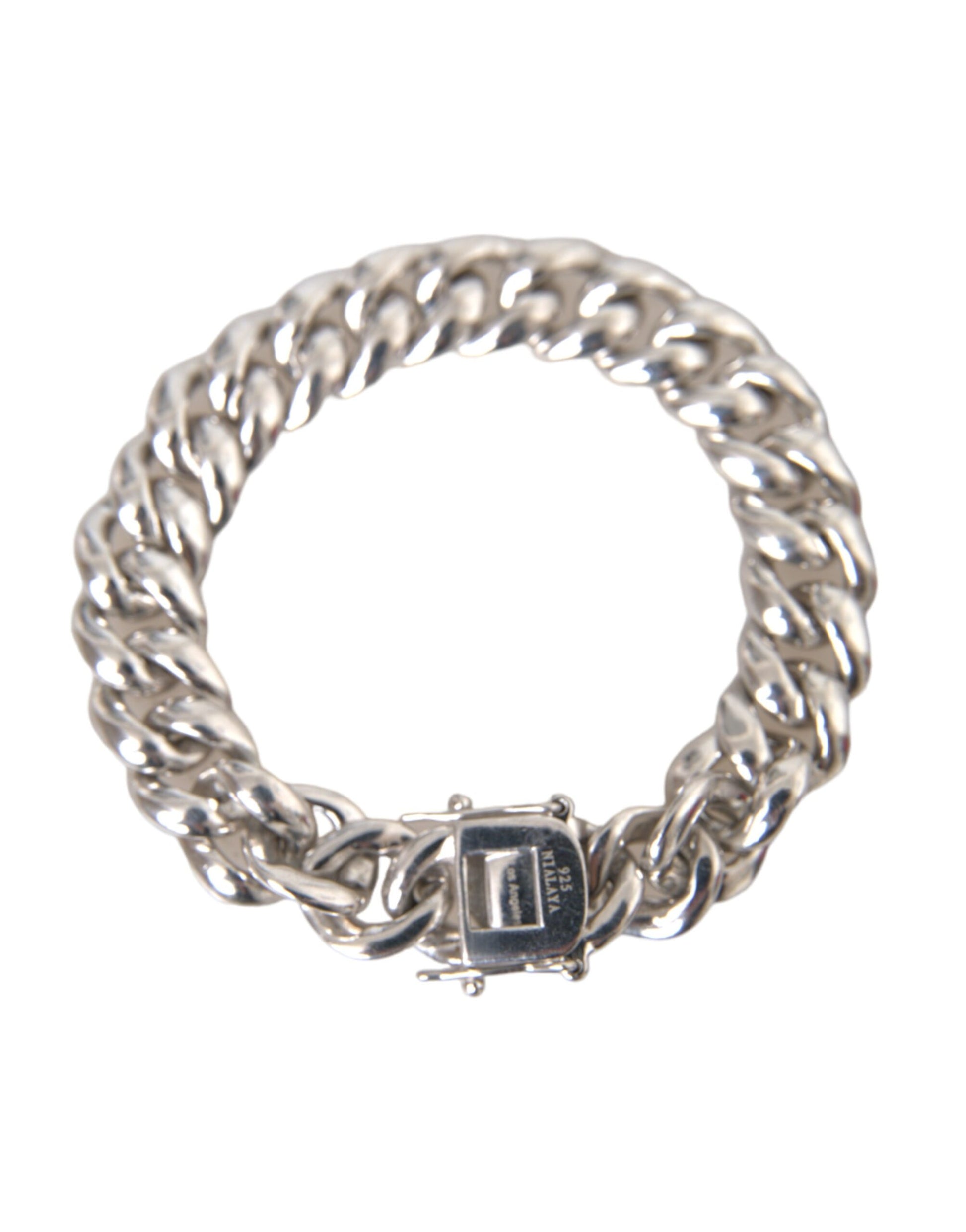 Pulsera Nialaya de plata de ley 925 con eslabones macizos y pesados ​​para hombre