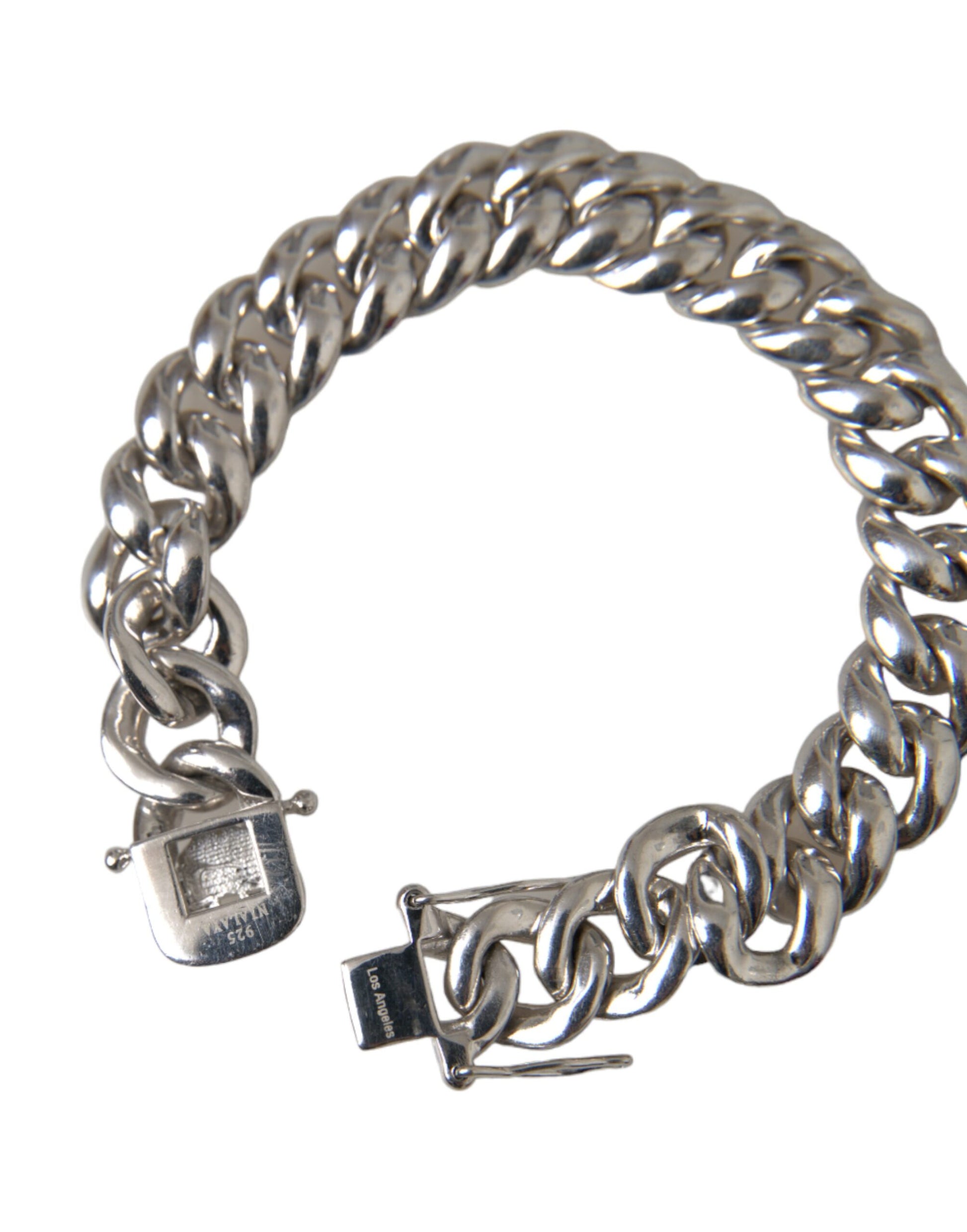 Pulsera Nialaya de plata de ley 925 con eslabones macizos y pesados ​​para hombre