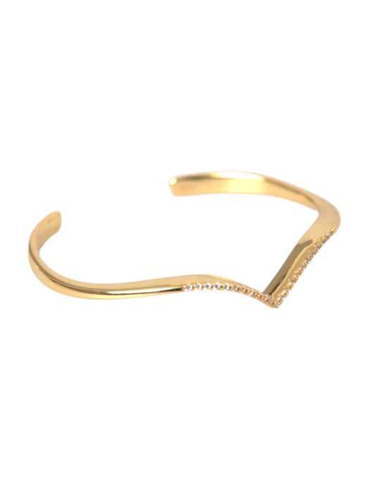 Brazalete Nialaya con alas arqueadas y circonita cúbica 925 Skyfall Gold