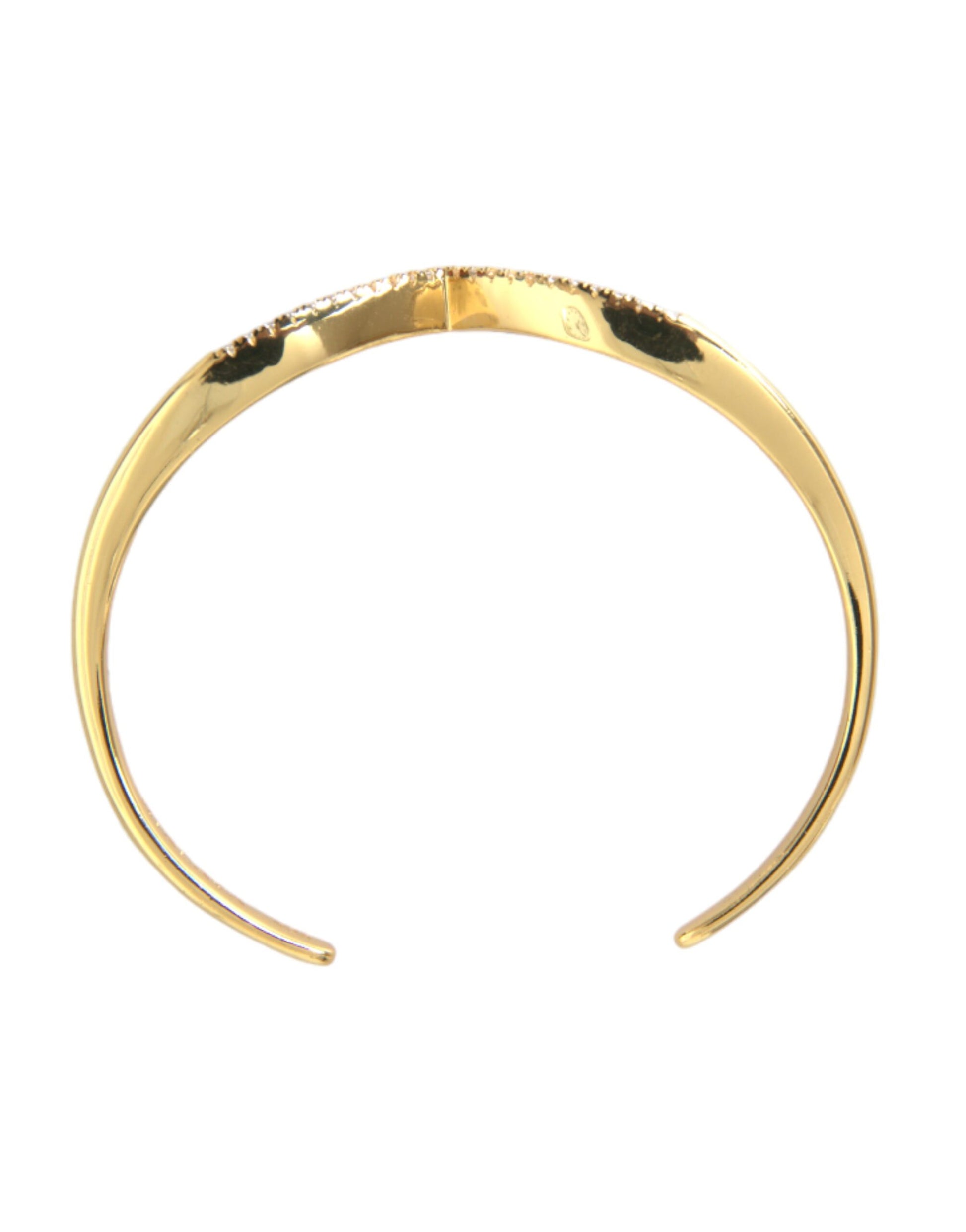 Brazalete Nialaya con alas arqueadas y circonita cúbica 925 Skyfall Gold