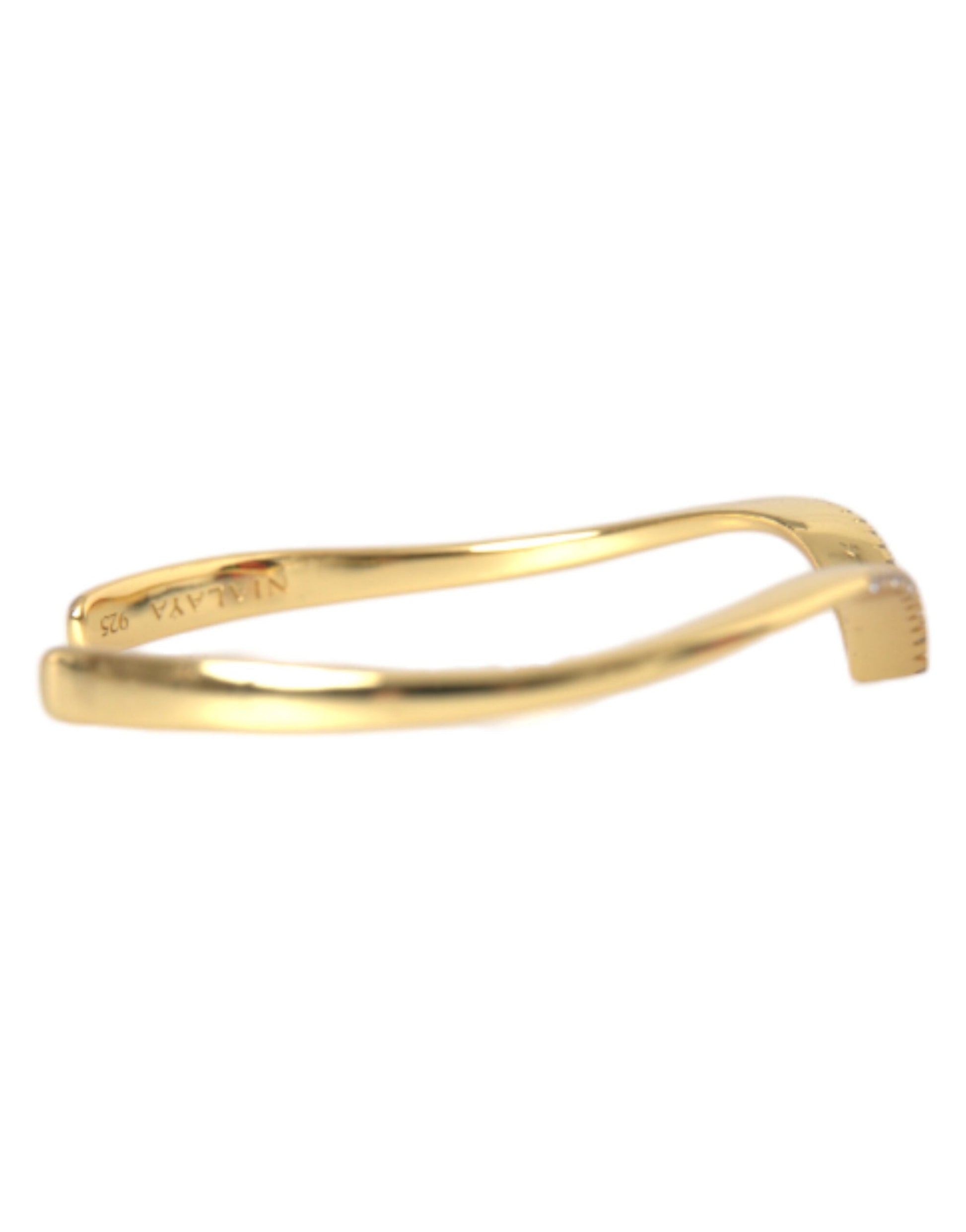 Brazalete Nialaya con alas arqueadas y circonita cúbica 925 Skyfall Gold