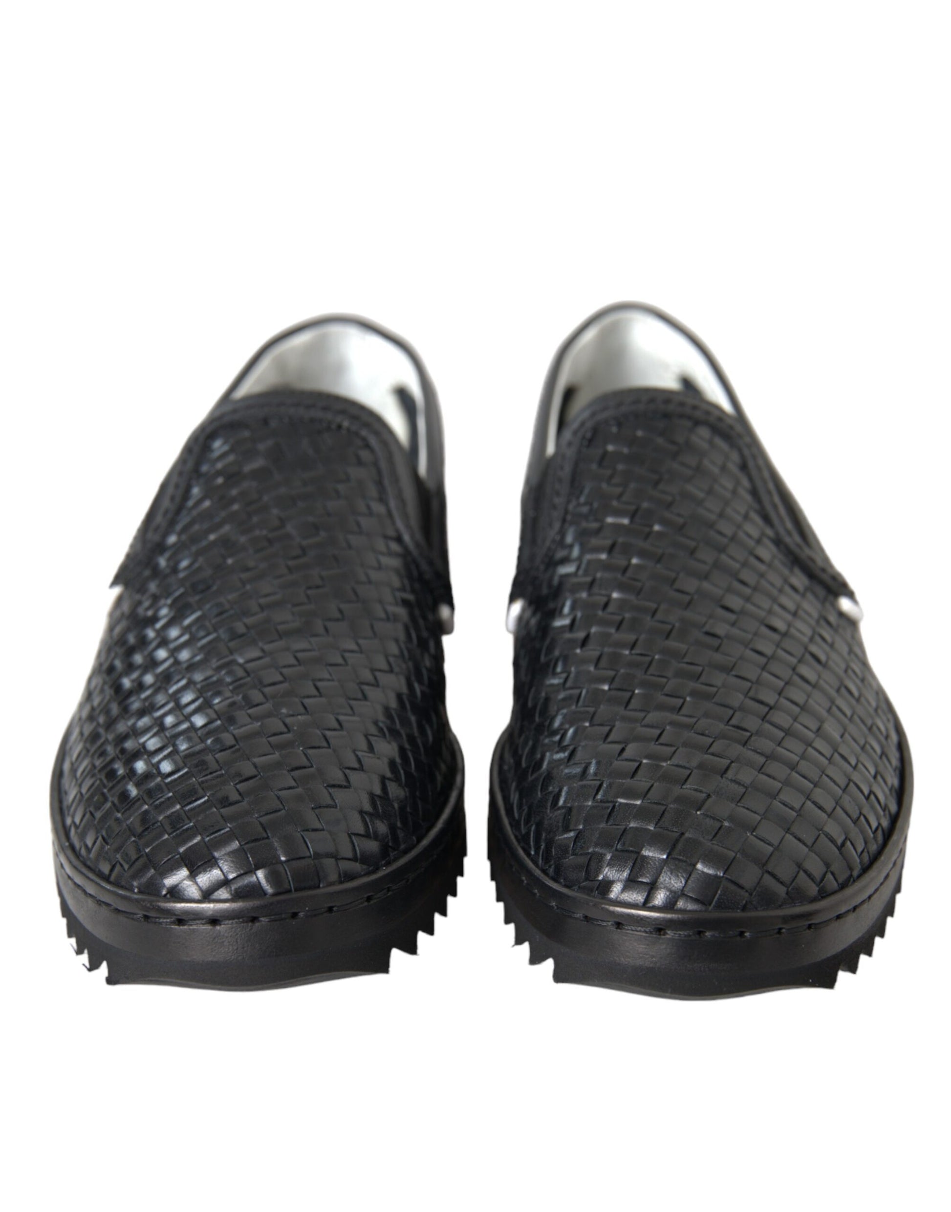 Mocasines de piel de búfalo tejida en negro de Dolce &amp; Gabbana para hombre