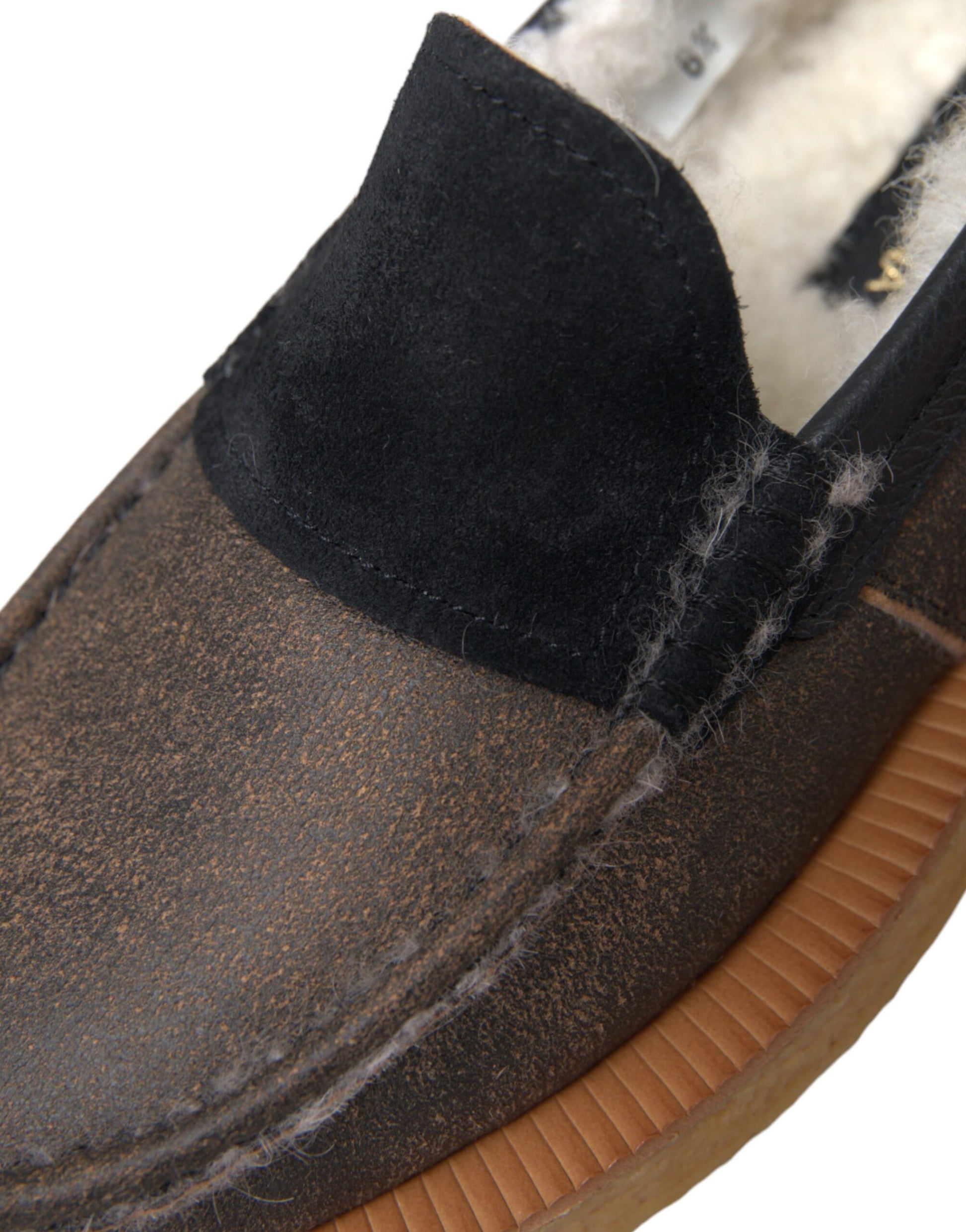 Mocasines de piel de color marrón y negro de Dolce &amp; Gabbana para hombre