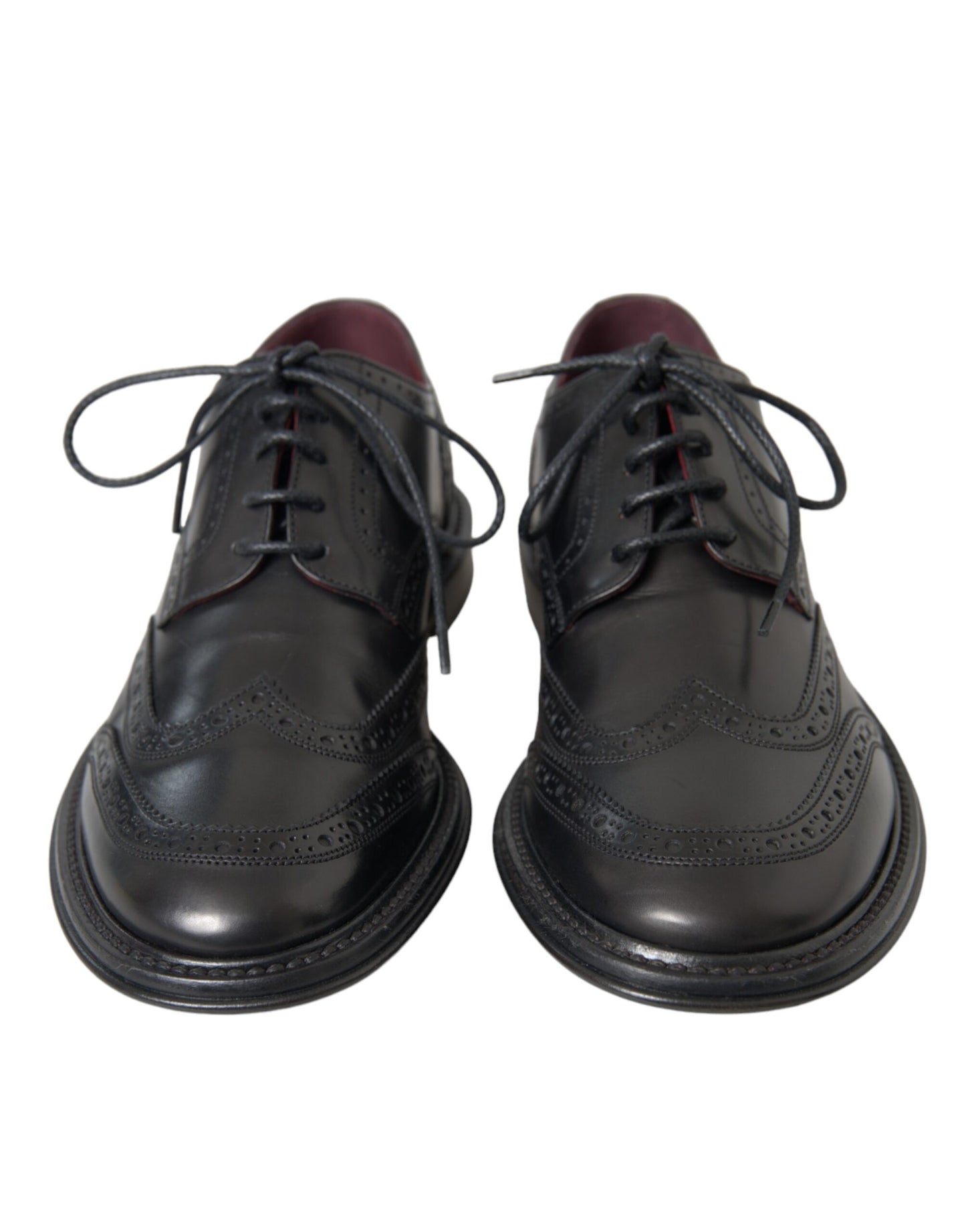 Zapatos formales de hombre con punta de ala Oxford de cuero negro de Dolce &amp; Gabbana