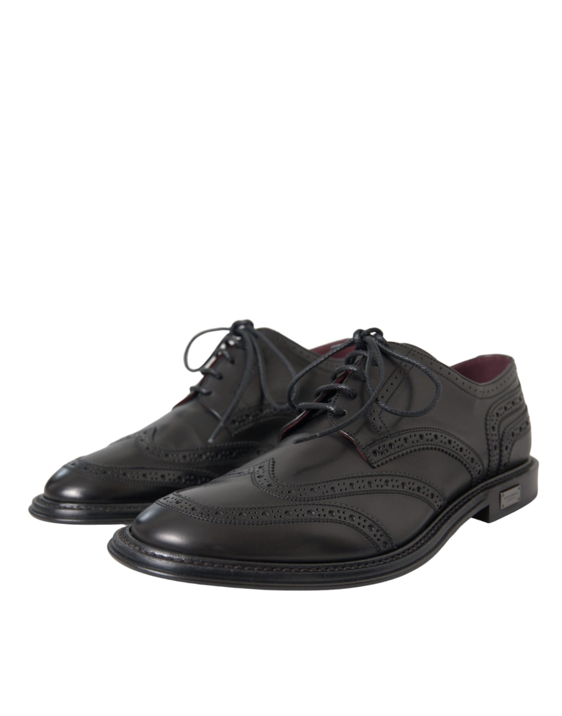 Zapatos formales de hombre con punta de ala Oxford de cuero negro de Dolce &amp; Gabbana