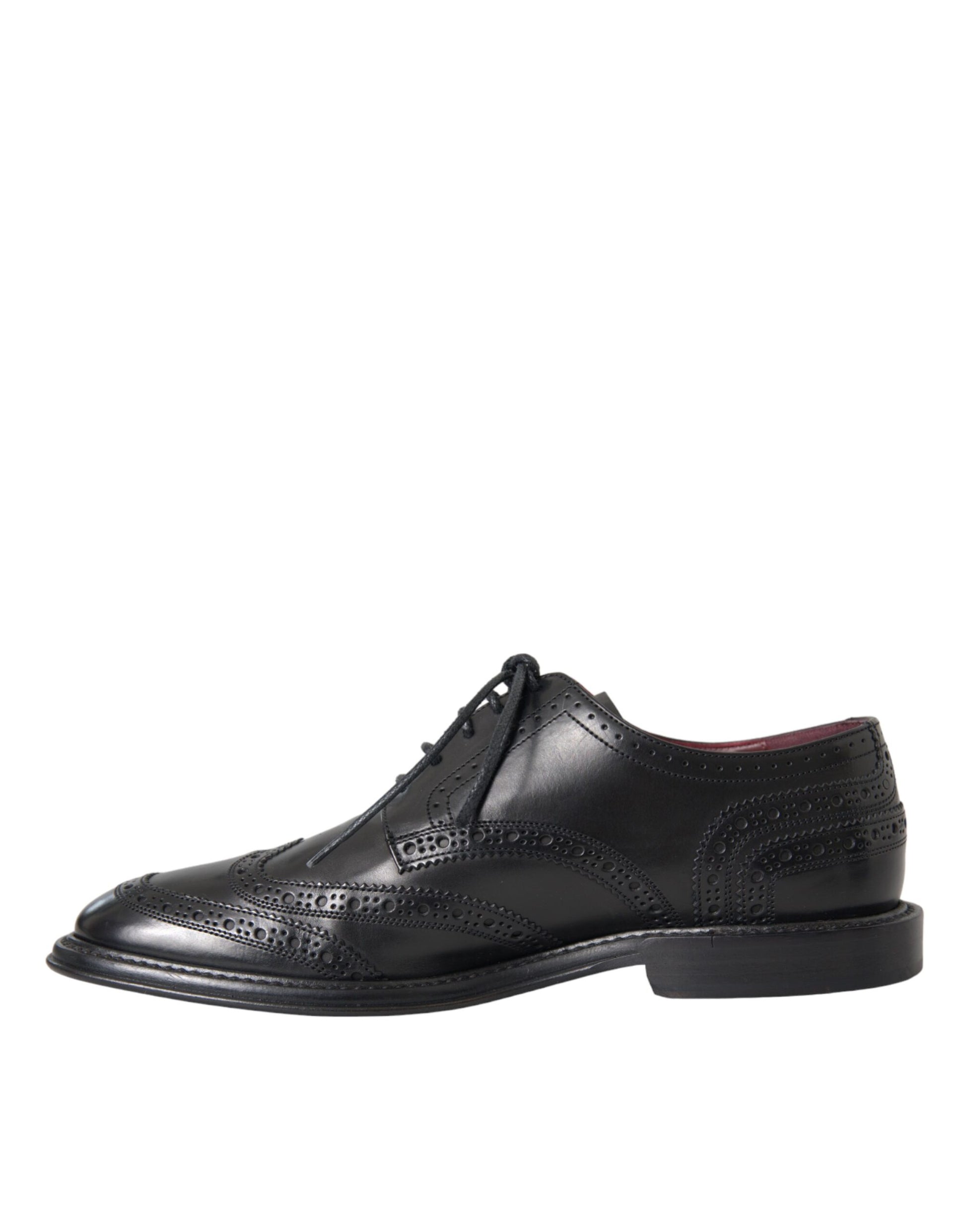 Zapatos formales de hombre con punta de ala Oxford de cuero negro de Dolce &amp; Gabbana