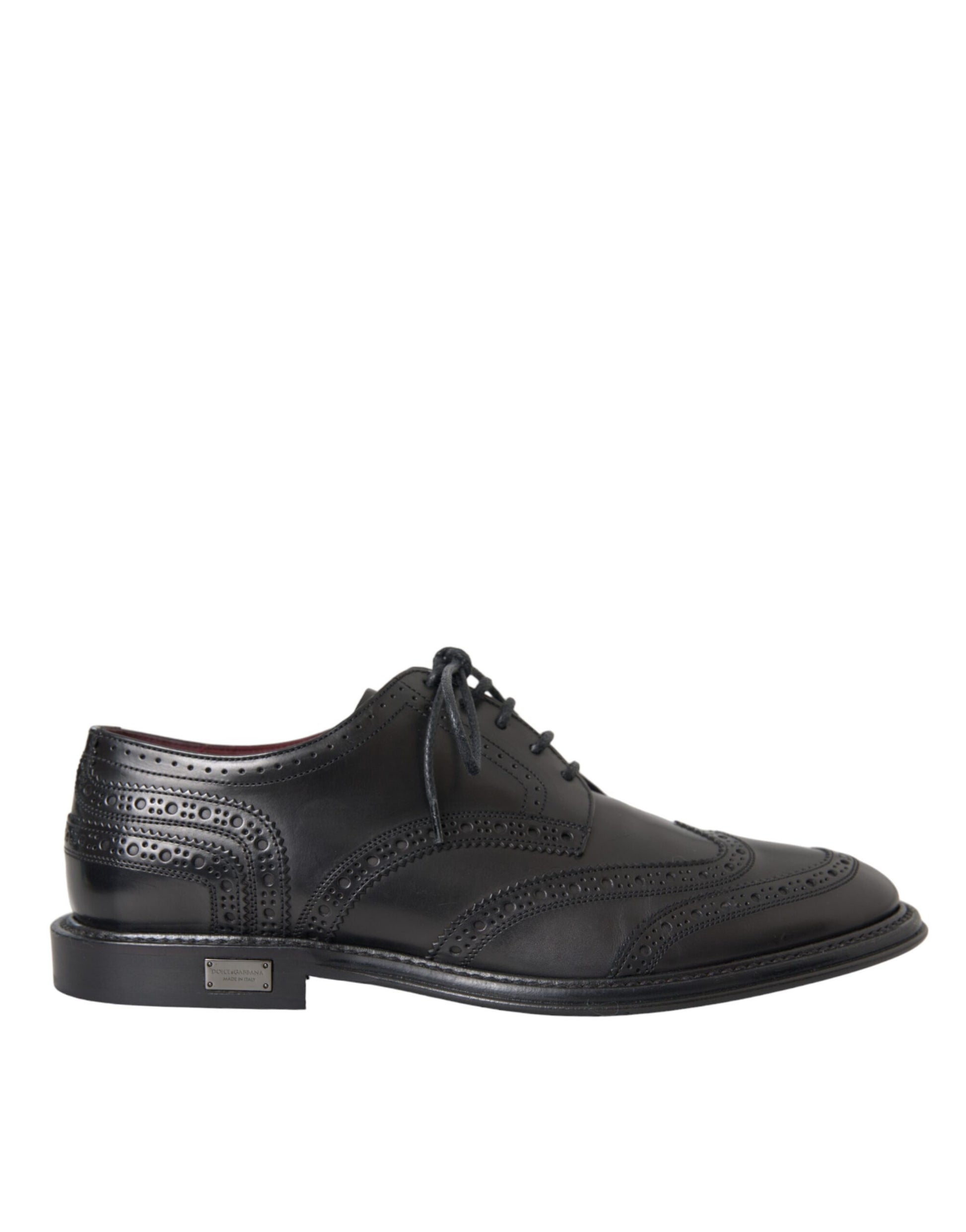 Zapatos formales de hombre con punta de ala Oxford de cuero negro de Dolce &amp; Gabbana