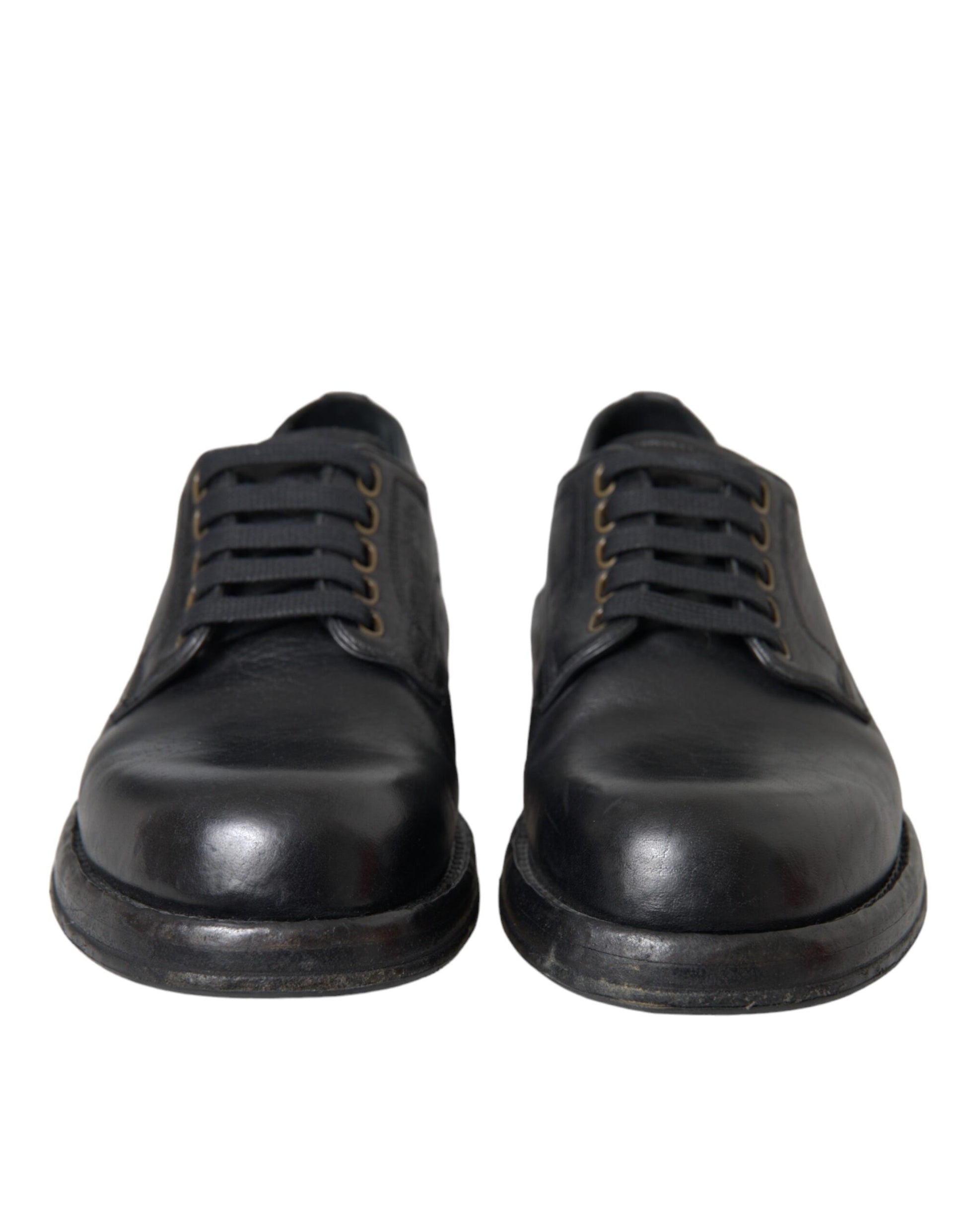 Zapatos de vestir Derby de piel de caballo negro de Dolce &amp; Gabbana para hombre