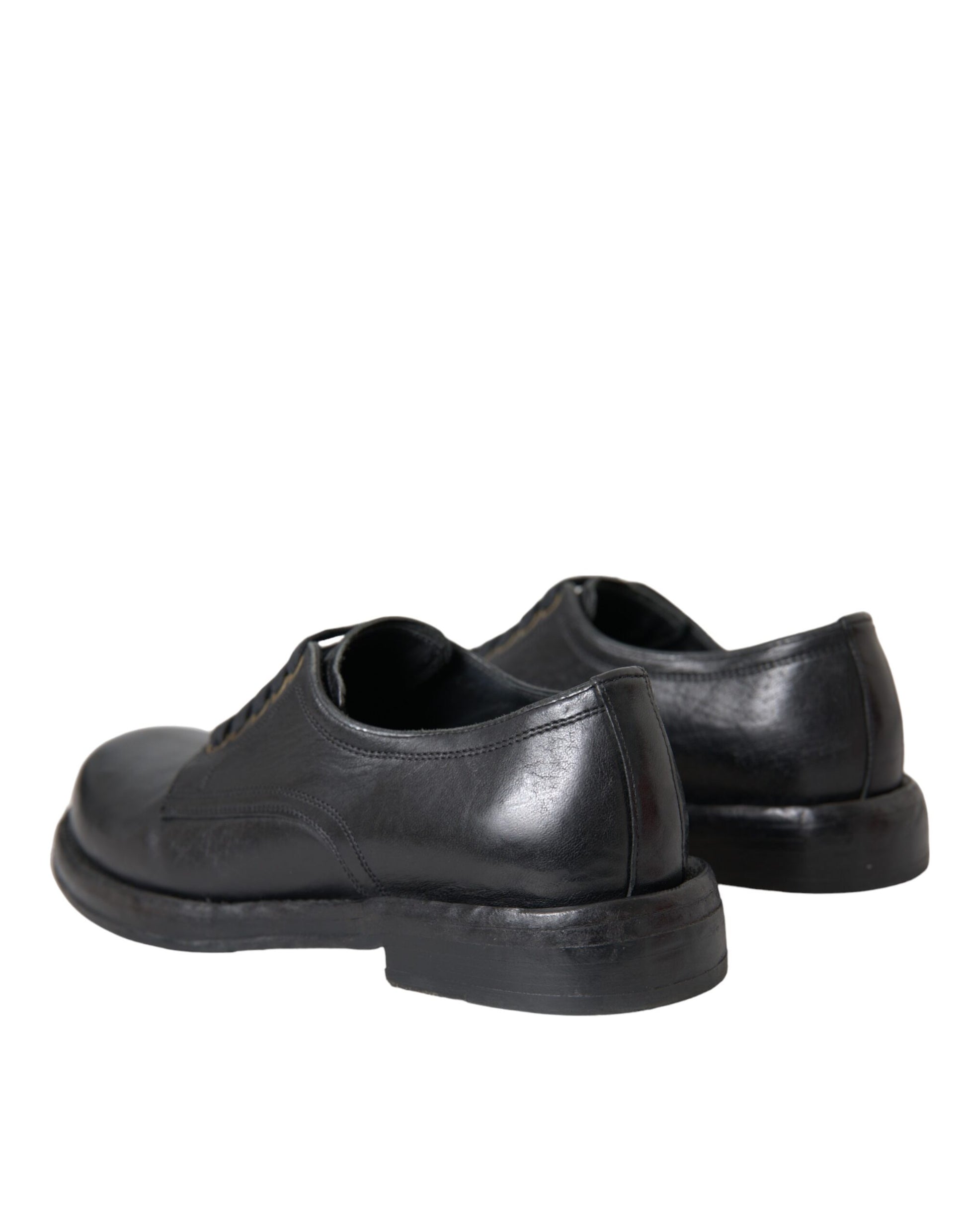 Zapatos de vestir Derby de piel de caballo negro de Dolce &amp; Gabbana para hombre