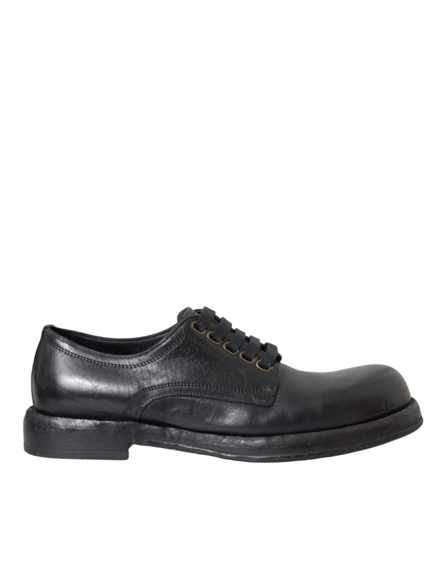 Zapatos de vestir Derby de piel de caballo negro de Dolce &amp; Gabbana para hombre