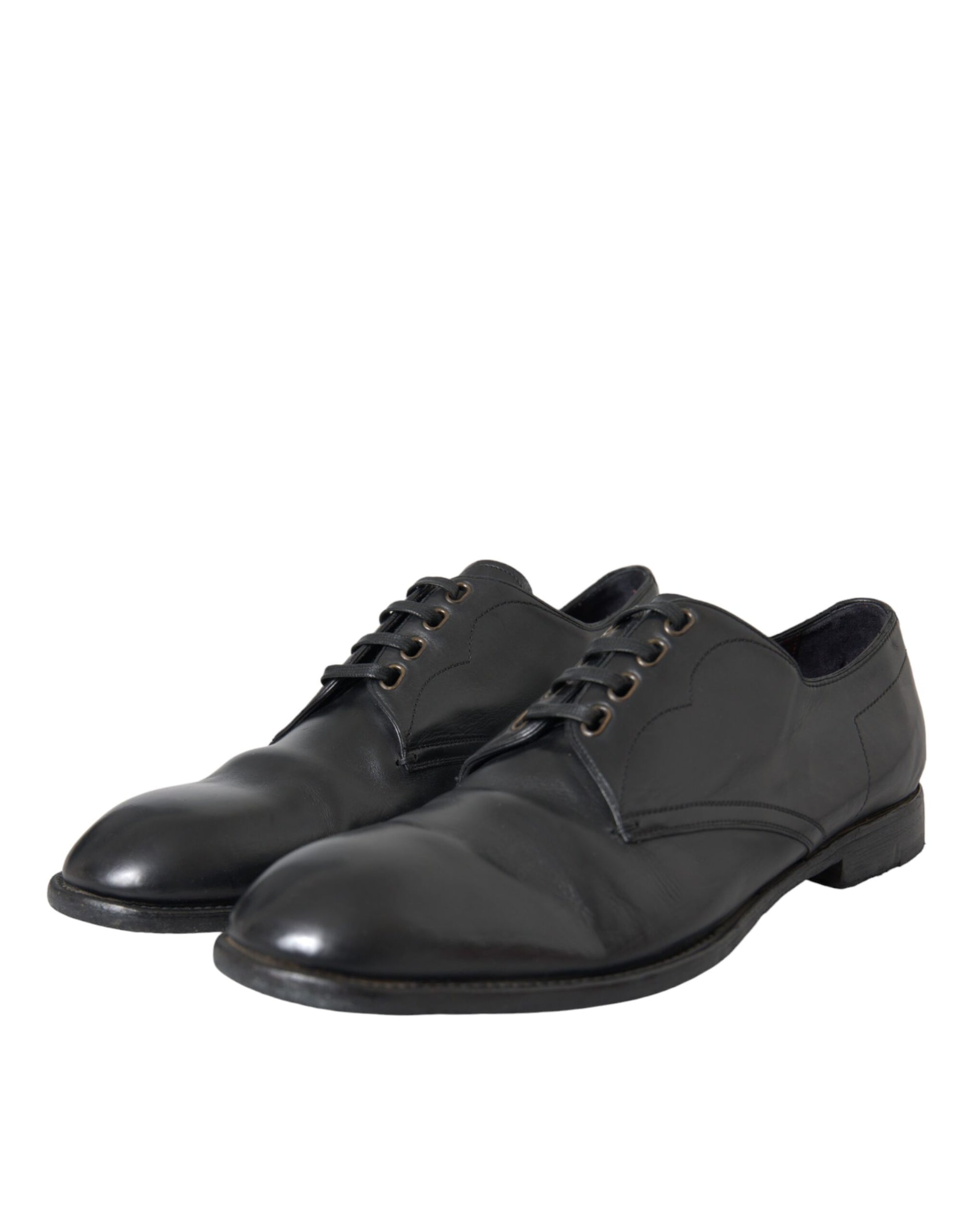 Zapatos de vestir formales Derby de cuero negro de Dolce &amp; Gabbana para hombre