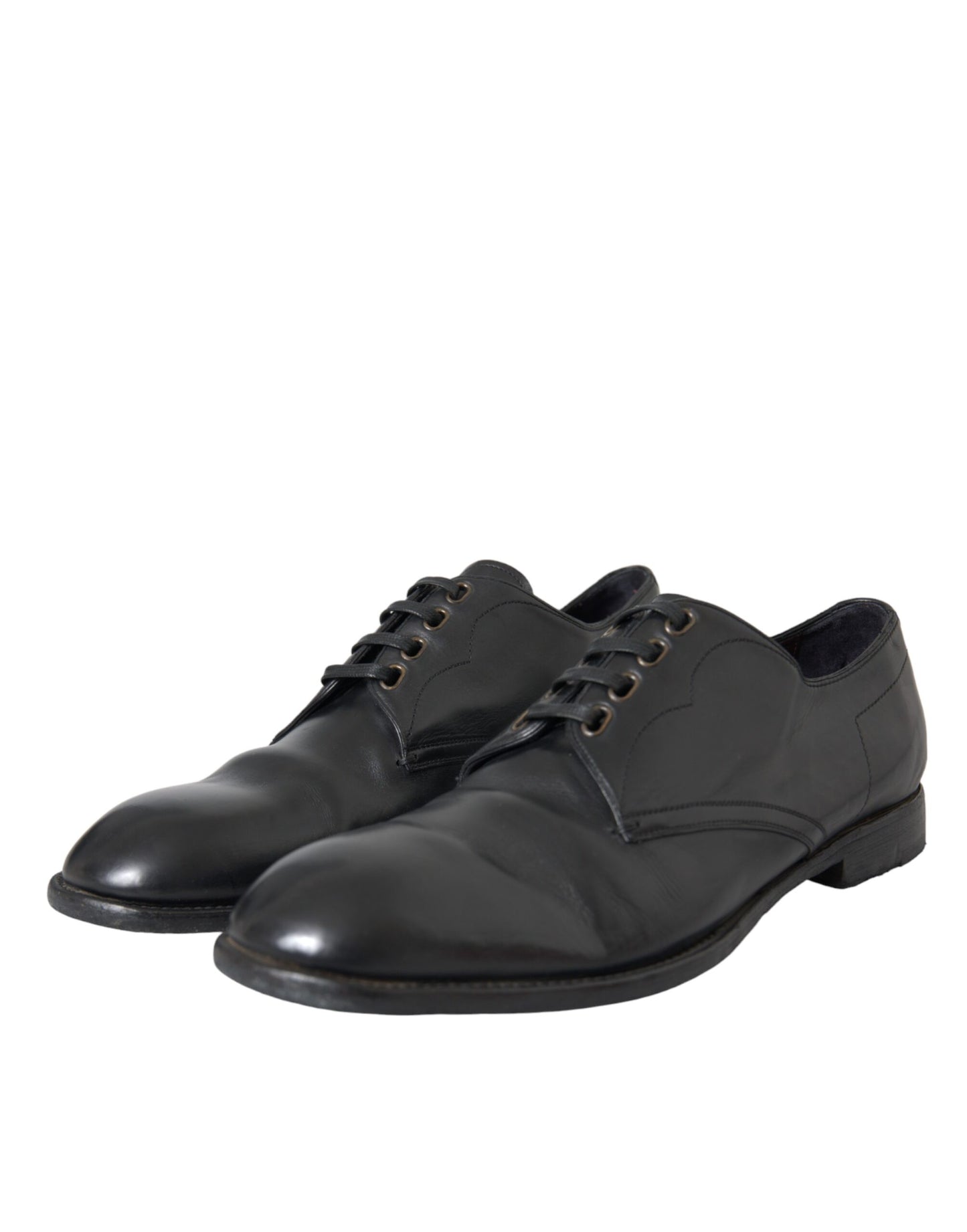 Dolce & Gabbana Black Leather Derby Formal Dress Men Shoes