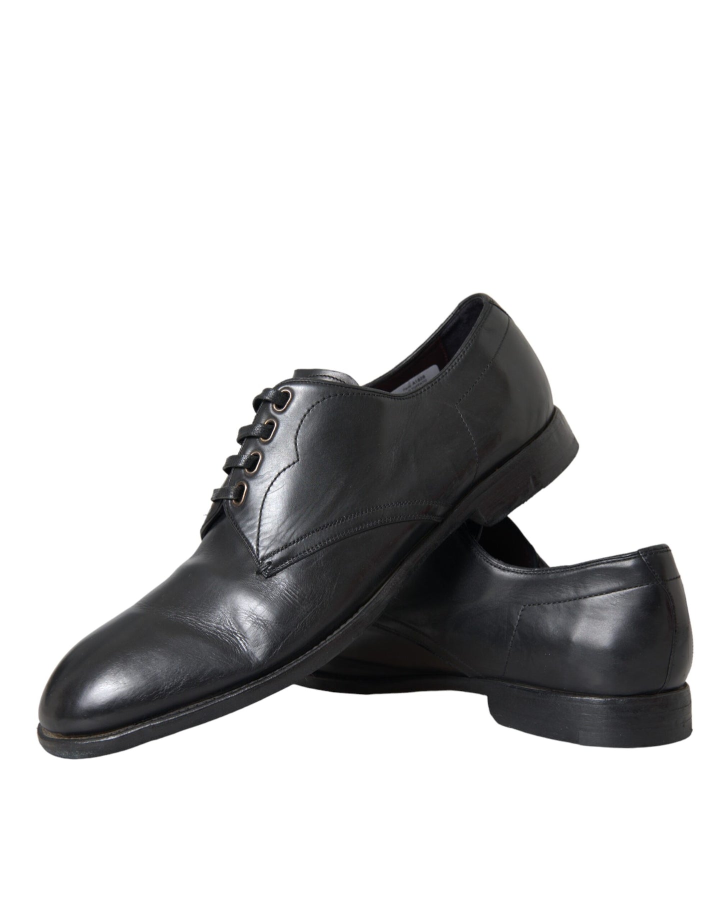 Zapatos de vestir formales Derby de cuero negro de Dolce &amp; Gabbana para hombre