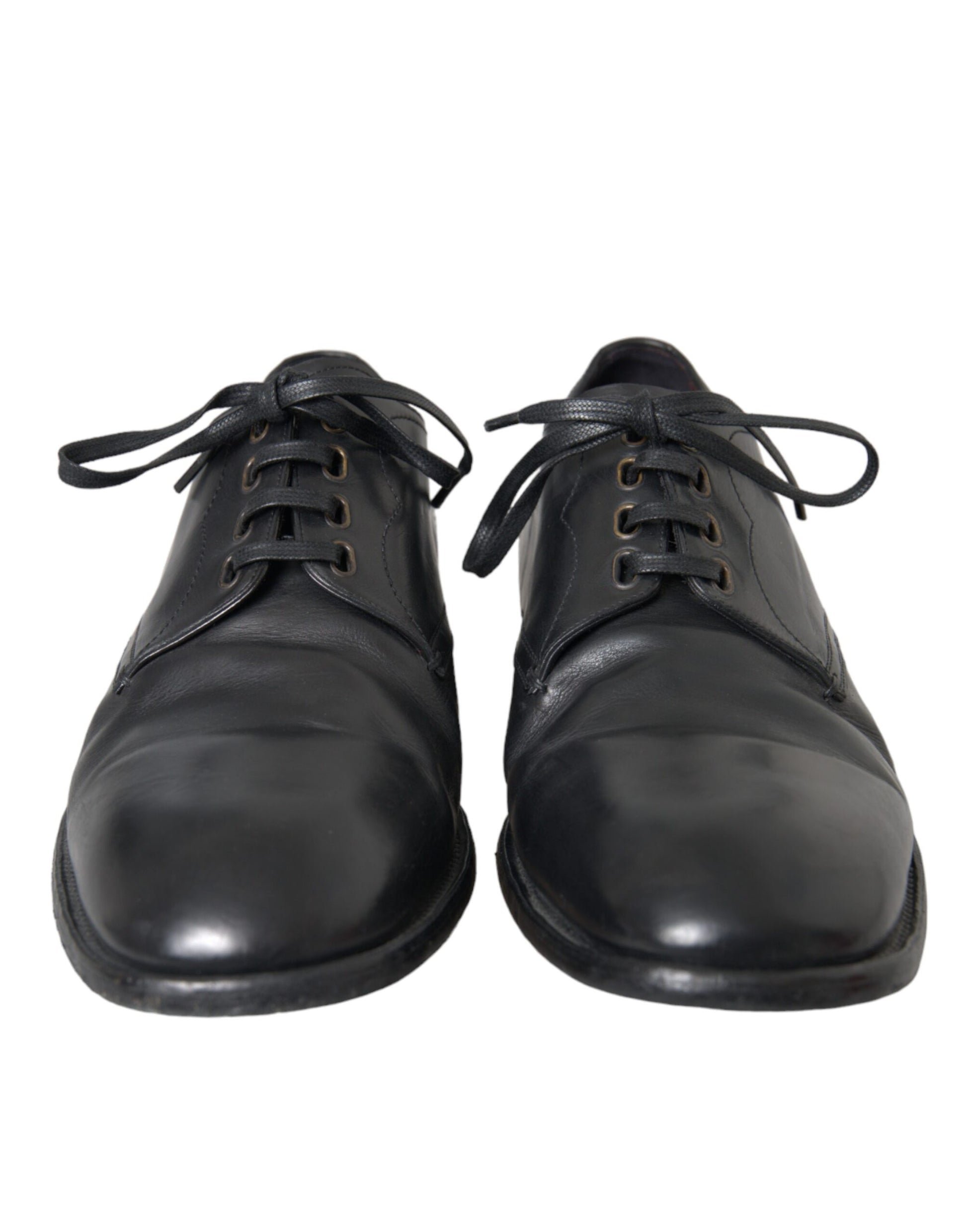 Zapatos de vestir formales Derby de cuero negro de Dolce &amp; Gabbana para hombre