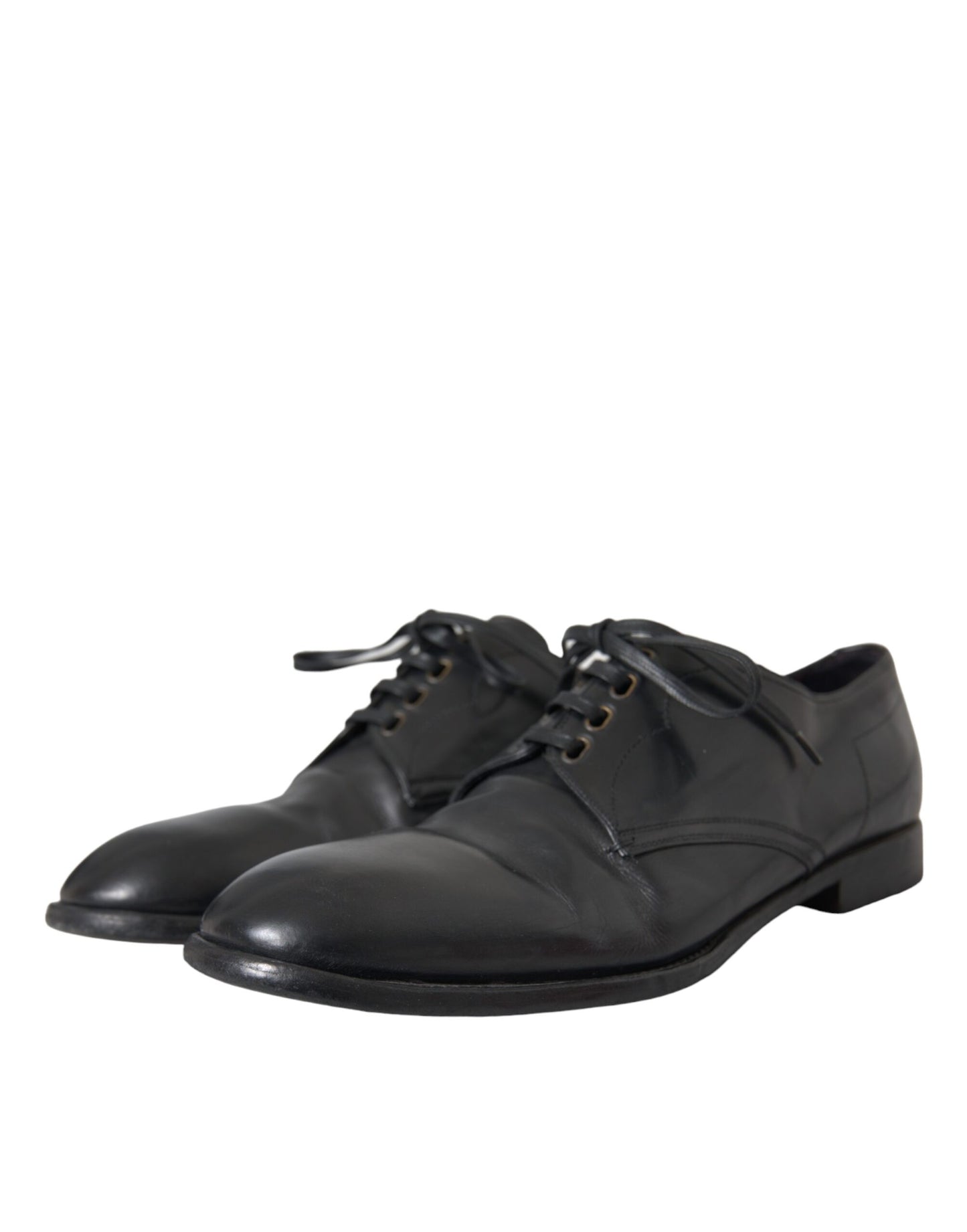 Zapatos de vestir formales Derby de cuero negro de Dolce &amp; Gabbana para hombre