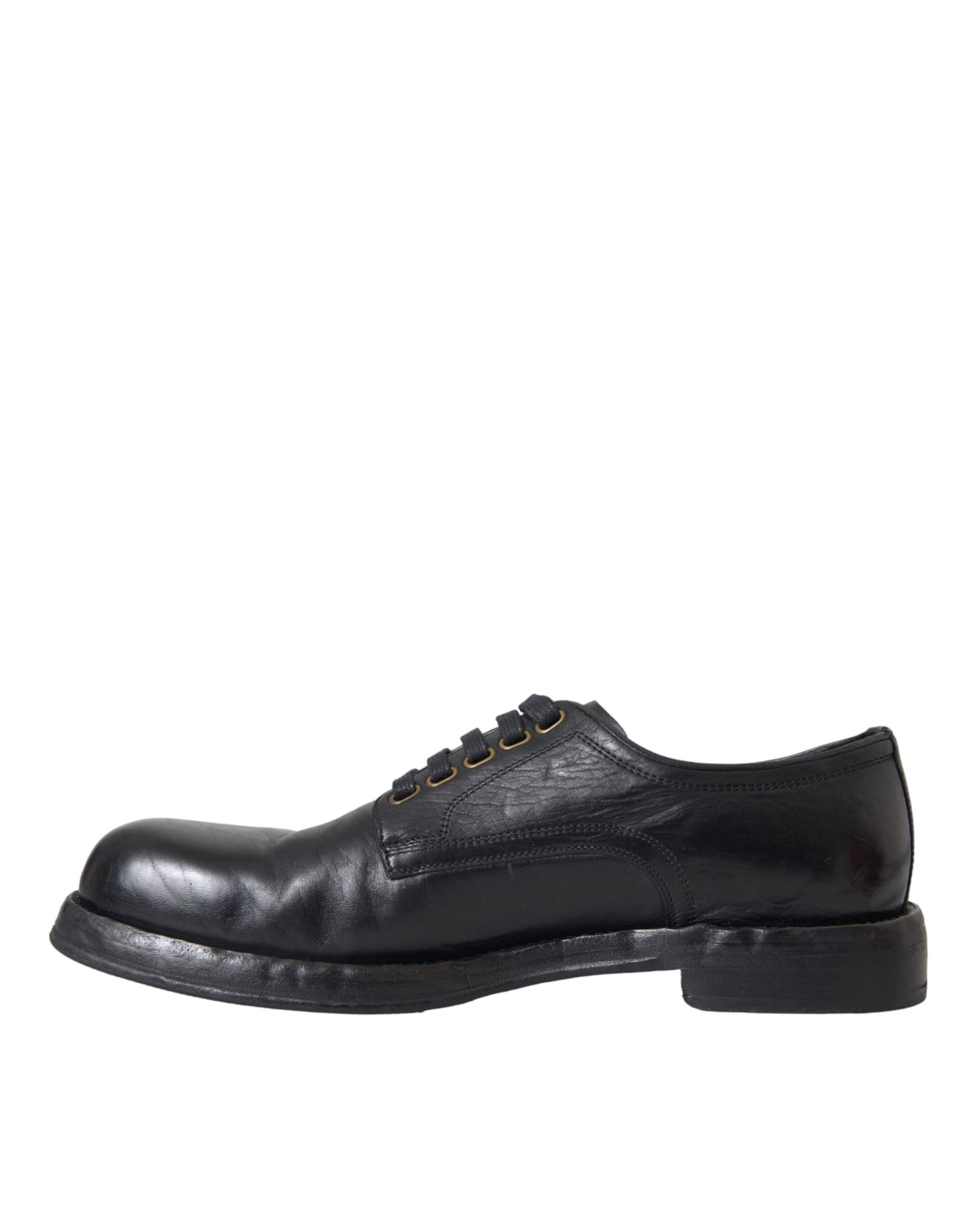 Zapatos de vestir Derby de piel de caballo negro de Dolce &amp; Gabbana para hombre