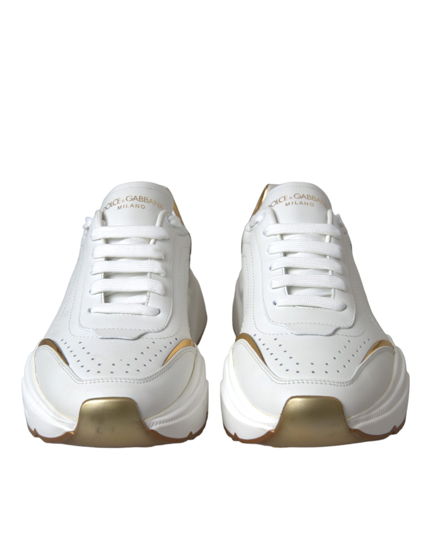 Zapatillas de piel Daymaster de Dolce &amp; Gabbana en oro blanco para hombre