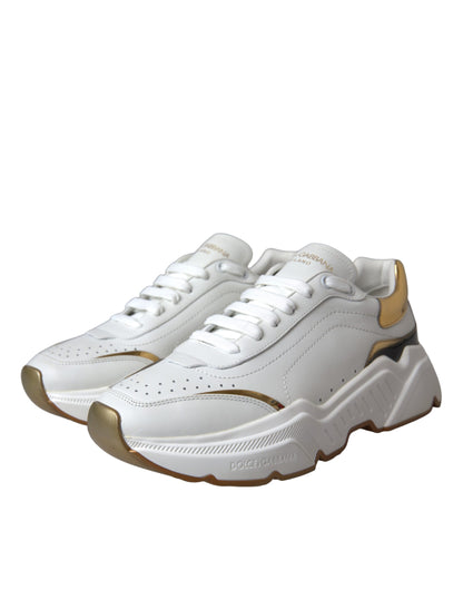 Zapatillas de piel Daymaster de Dolce &amp; Gabbana en oro blanco para hombre