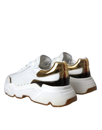 Zapatillas de piel Daymaster de Dolce &amp; Gabbana en oro blanco para hombre