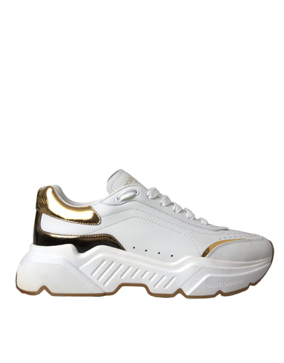 Zapatillas de piel Daymaster de Dolce &amp; Gabbana en oro blanco para hombre