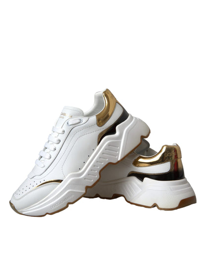 Zapatillas de piel Daymaster de Dolce &amp; Gabbana en oro blanco para hombre