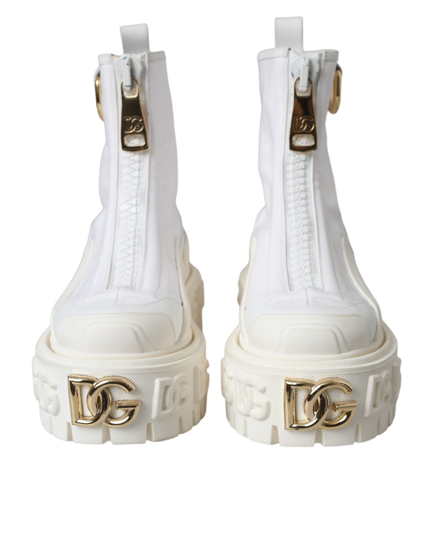 Botines con logo de goma y cuero blanco de Dolce &amp; Gabbana