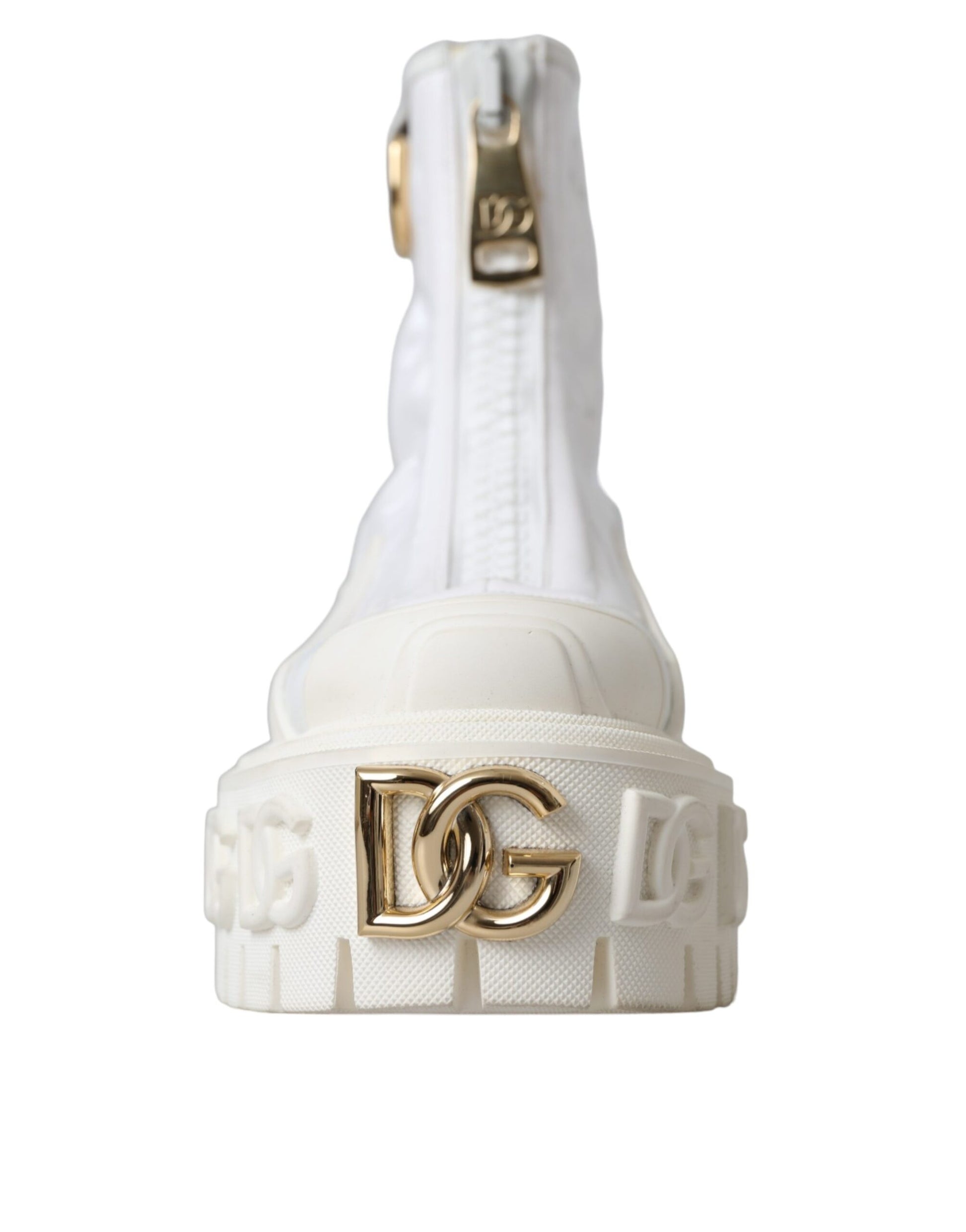 Botines con logo de goma y cuero blanco de Dolce &amp; Gabbana