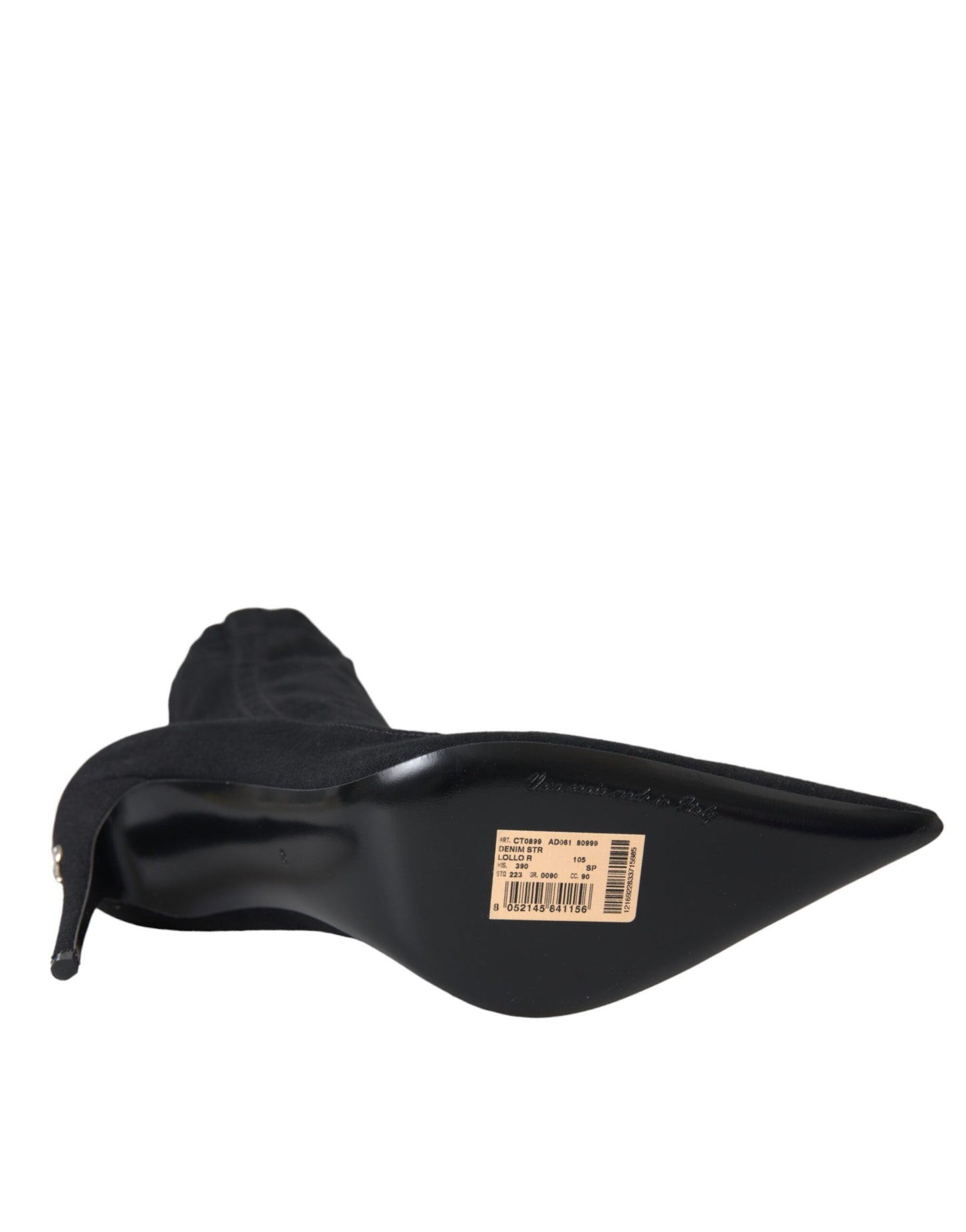 Zapatos de tacón de aguja negros con botines de mezclilla de Dolce &amp; Gabbana