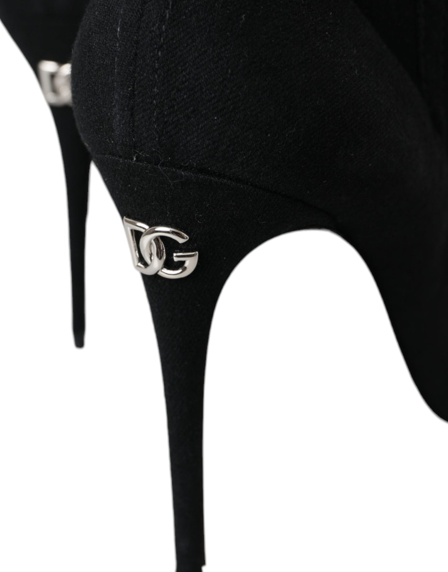 Zapatos de tacón de aguja negros con botines de mezclilla de Dolce &amp; Gabbana