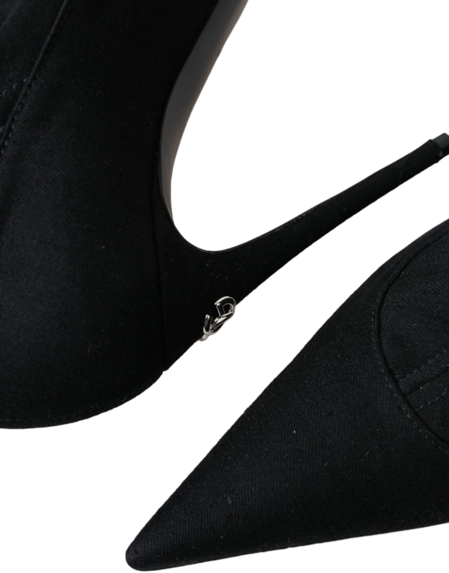 Zapatos de tacón de aguja negros con botines de mezclilla de Dolce &amp; Gabbana