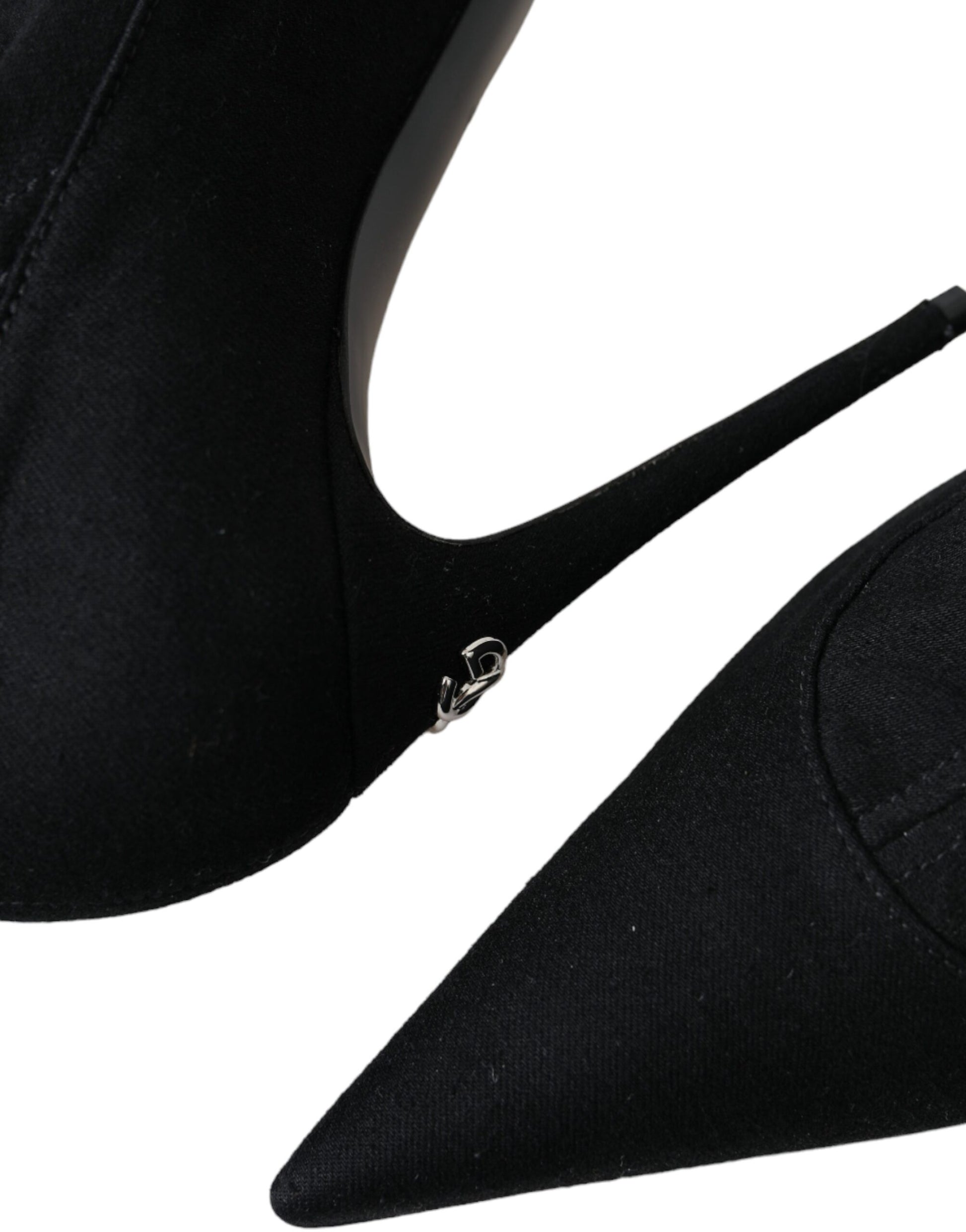 Zapatos de tacón de aguja negros con botines de mezclilla de Dolce &amp; Gabbana