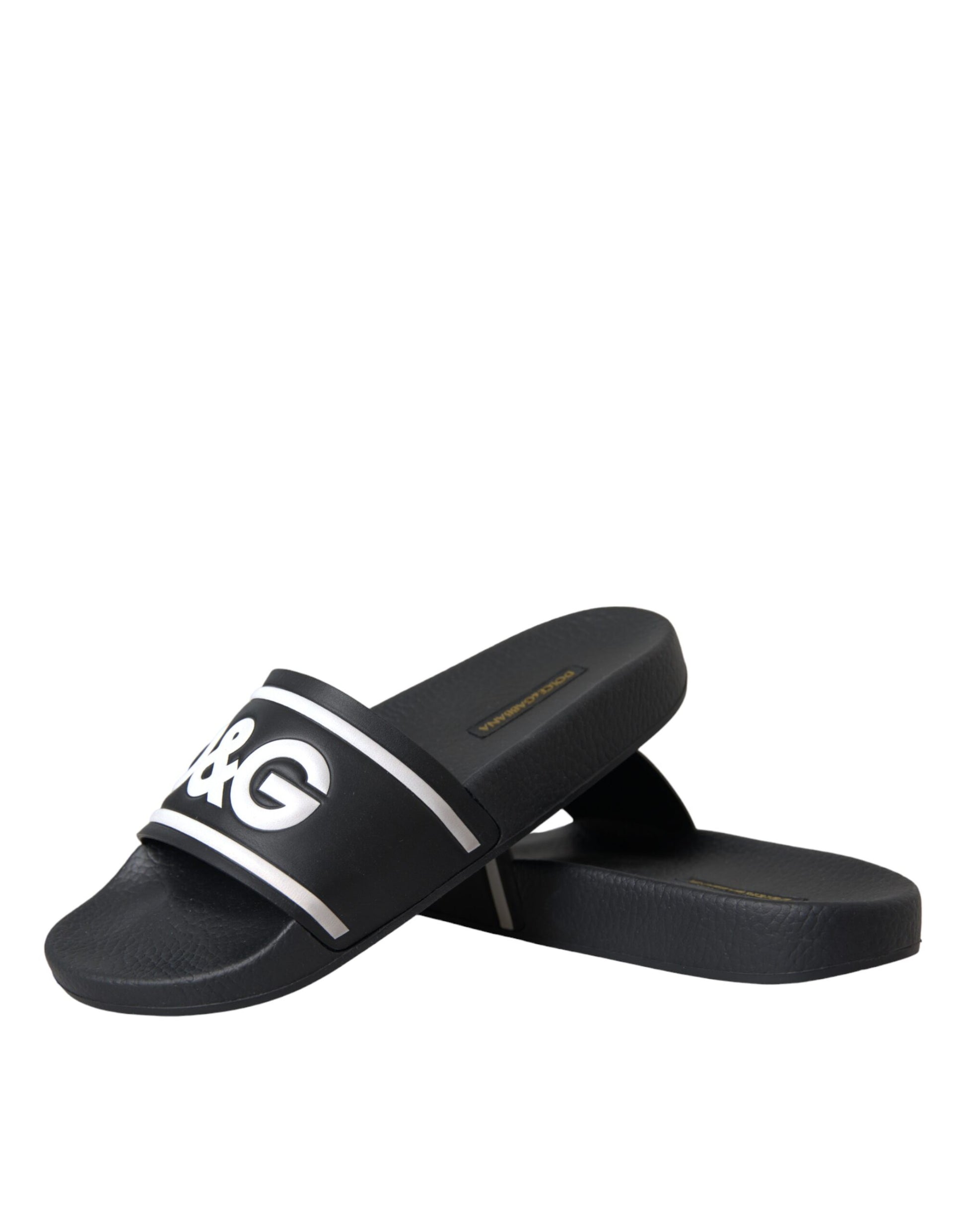 Sandalias y chanclas de cuero negro I Love D&amp;G de Dolce &amp; Gabbana