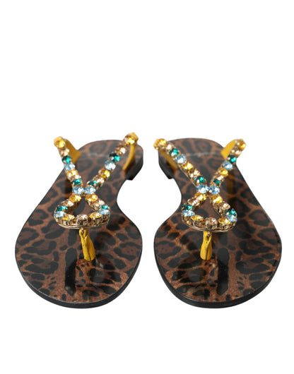 Sandalias y chanclas con cristales multicolor de Dolce &amp; Gabbana