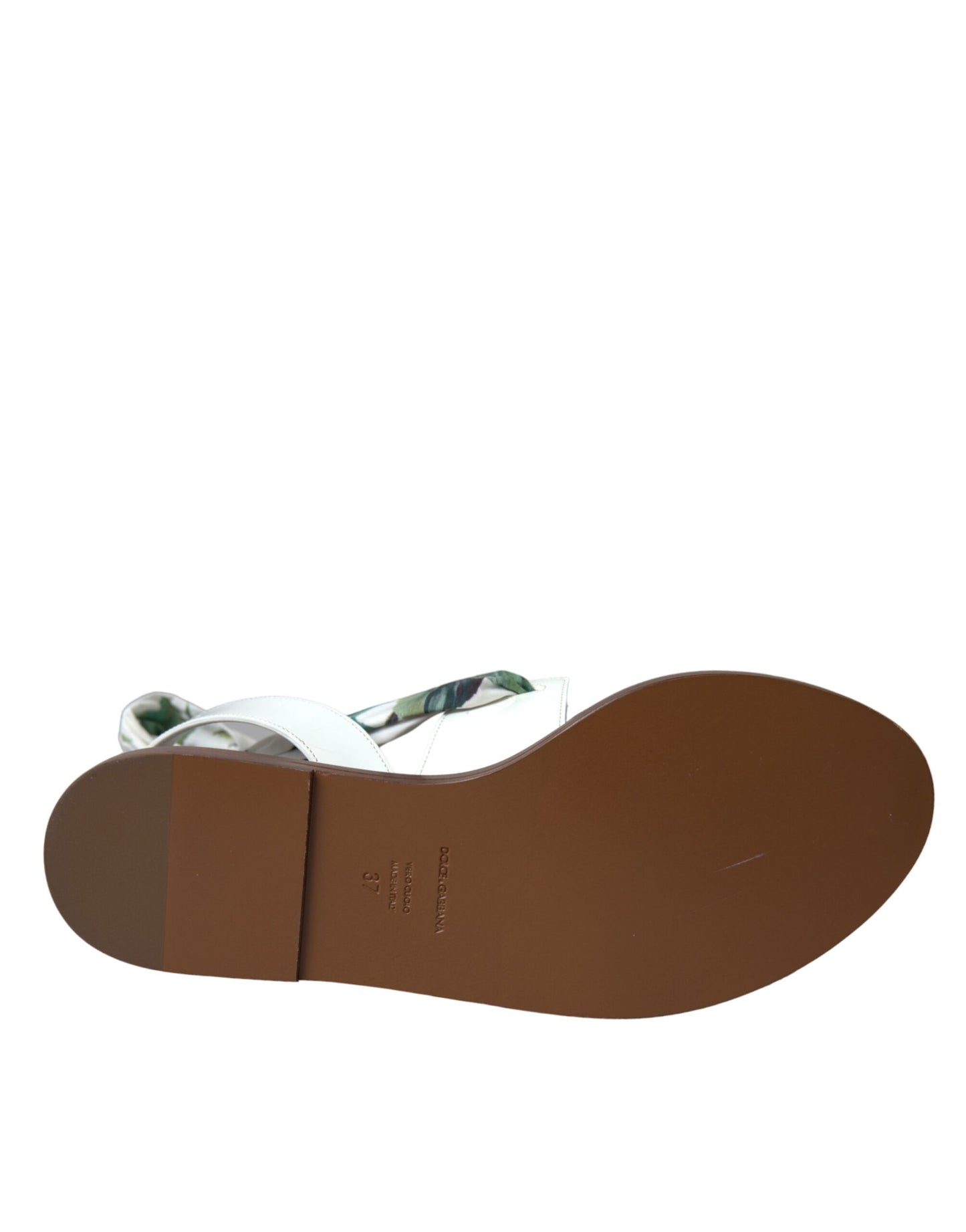 Sandalias cruzadas hasta el tobillo con estampado floral multicolor de Dolce &amp; Gabbana
