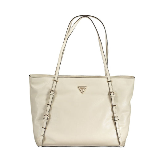 Bolso de mano de polietileno beige