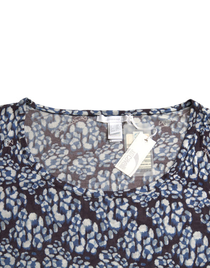 Blusa interior de manga larga con encaje floral azul de Just Cavalli