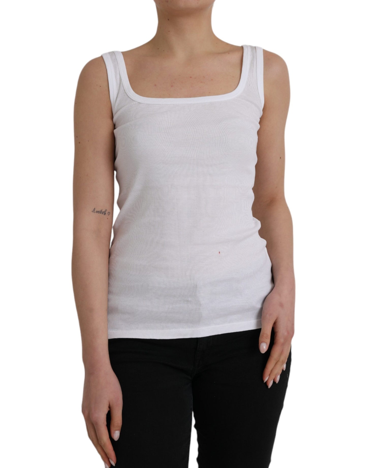 Ermanno Scervino Top casual sin mangas de algodón blanco