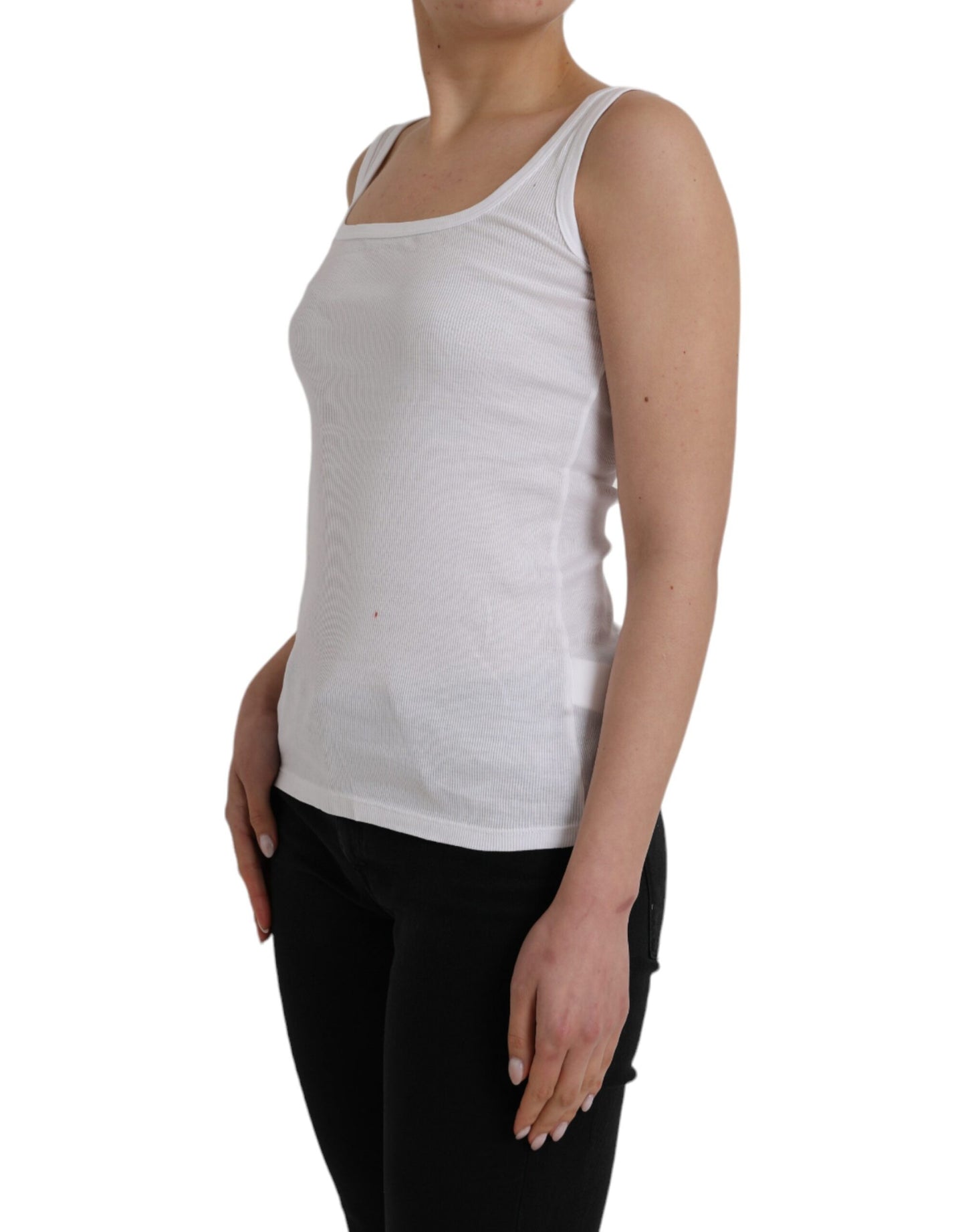 Ermanno Scervino Top casual sin mangas de algodón blanco