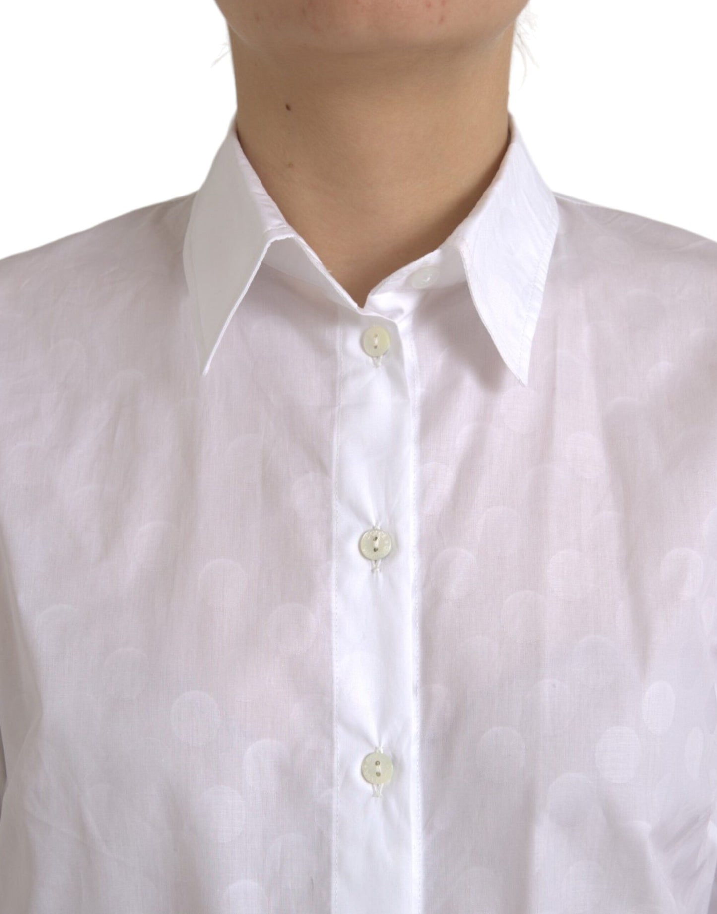 Camisa tipo polo de manga corta con cuello blanco de Dolce &amp; Gabbana