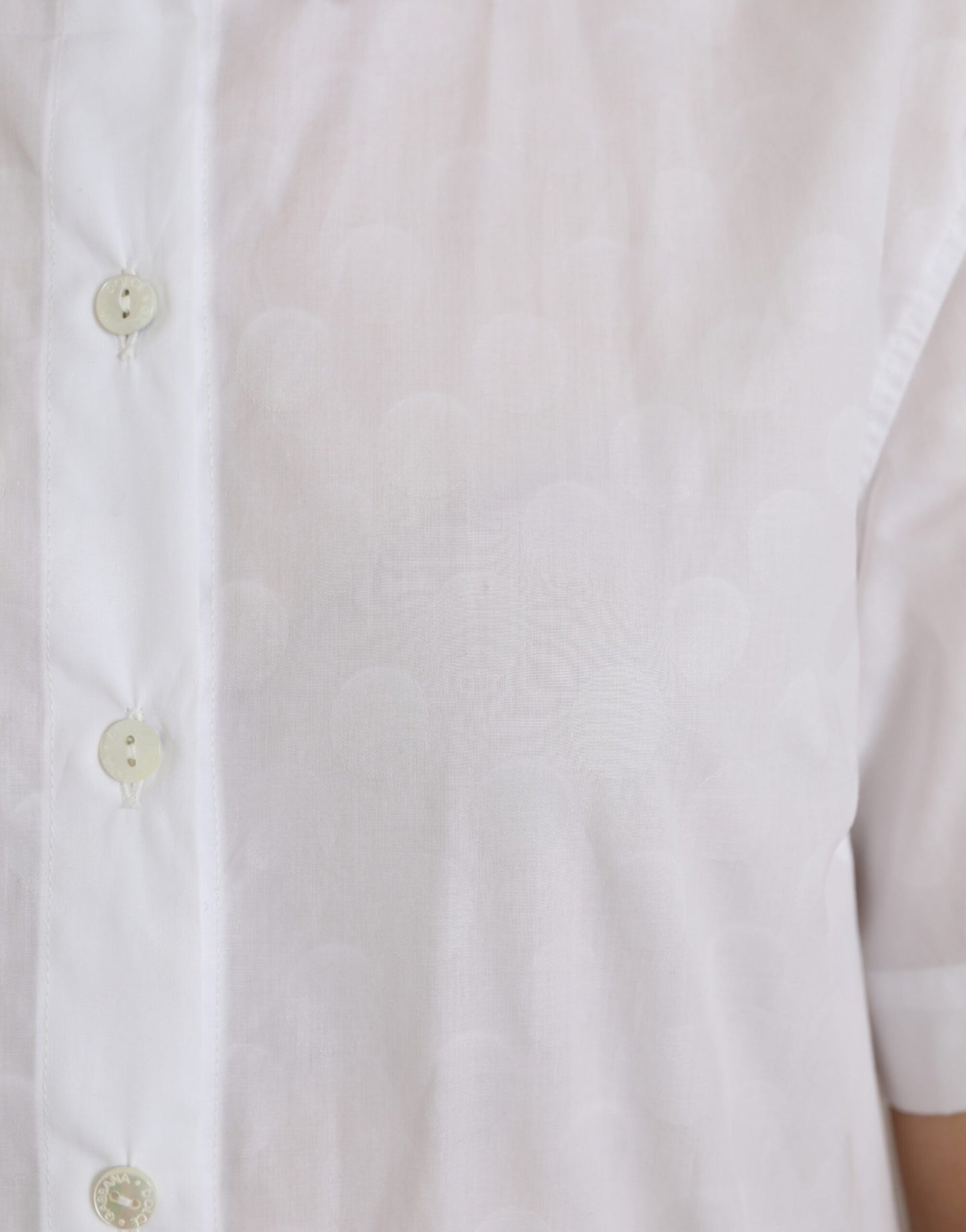 Camisa tipo polo de manga corta con cuello blanco de Dolce &amp; Gabbana