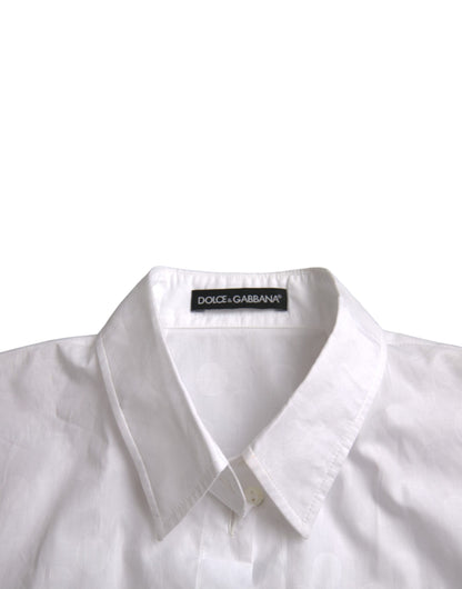 Camisa tipo polo de manga corta con cuello blanco de Dolce &amp; Gabbana