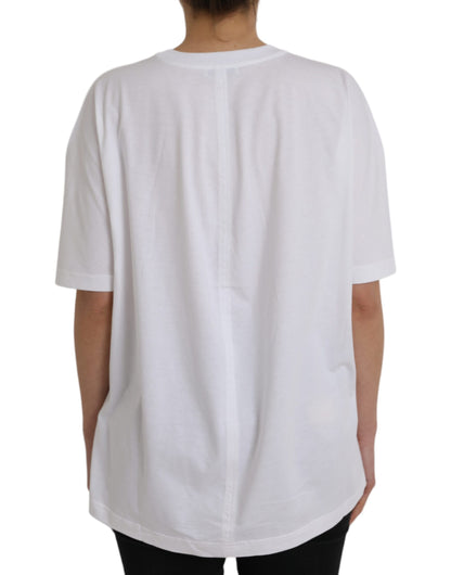 Camiseta de manga corta con cuello redondo de algodón blanco de Balenciaga