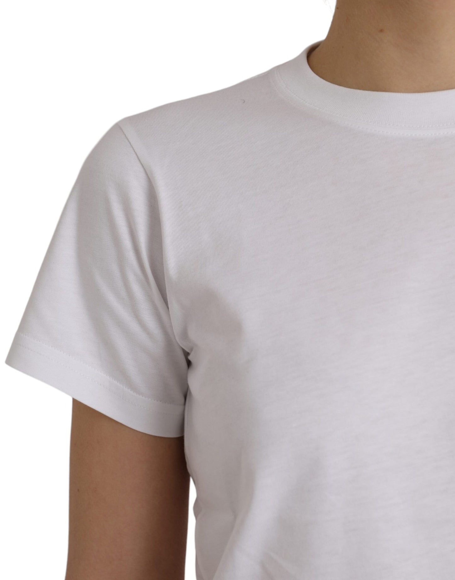 Camiseta de manga corta con cuello redondo de algodón blanco de Balenciaga